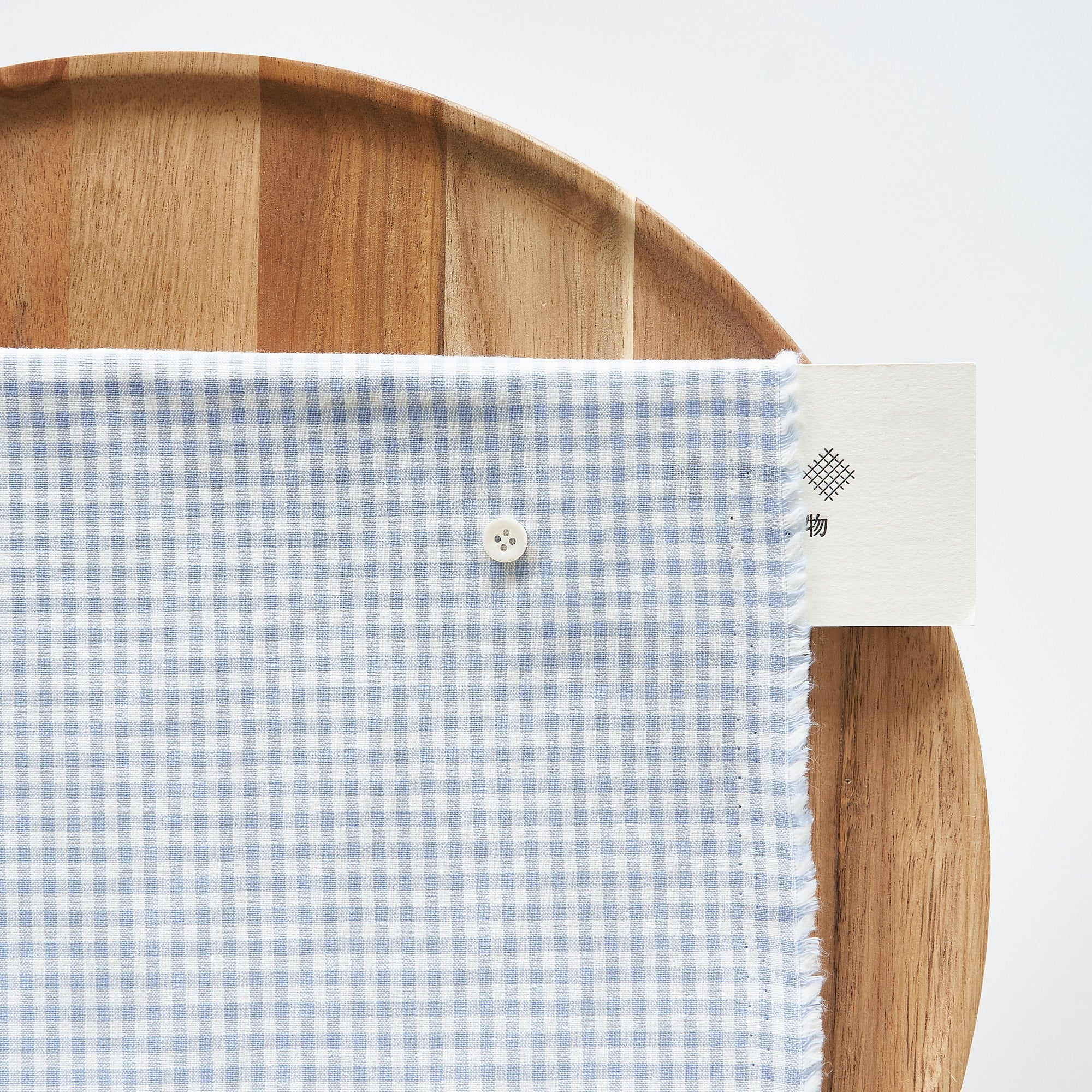 綿ポリ交織ダンガリー3mmギンガム#103 みずいろ