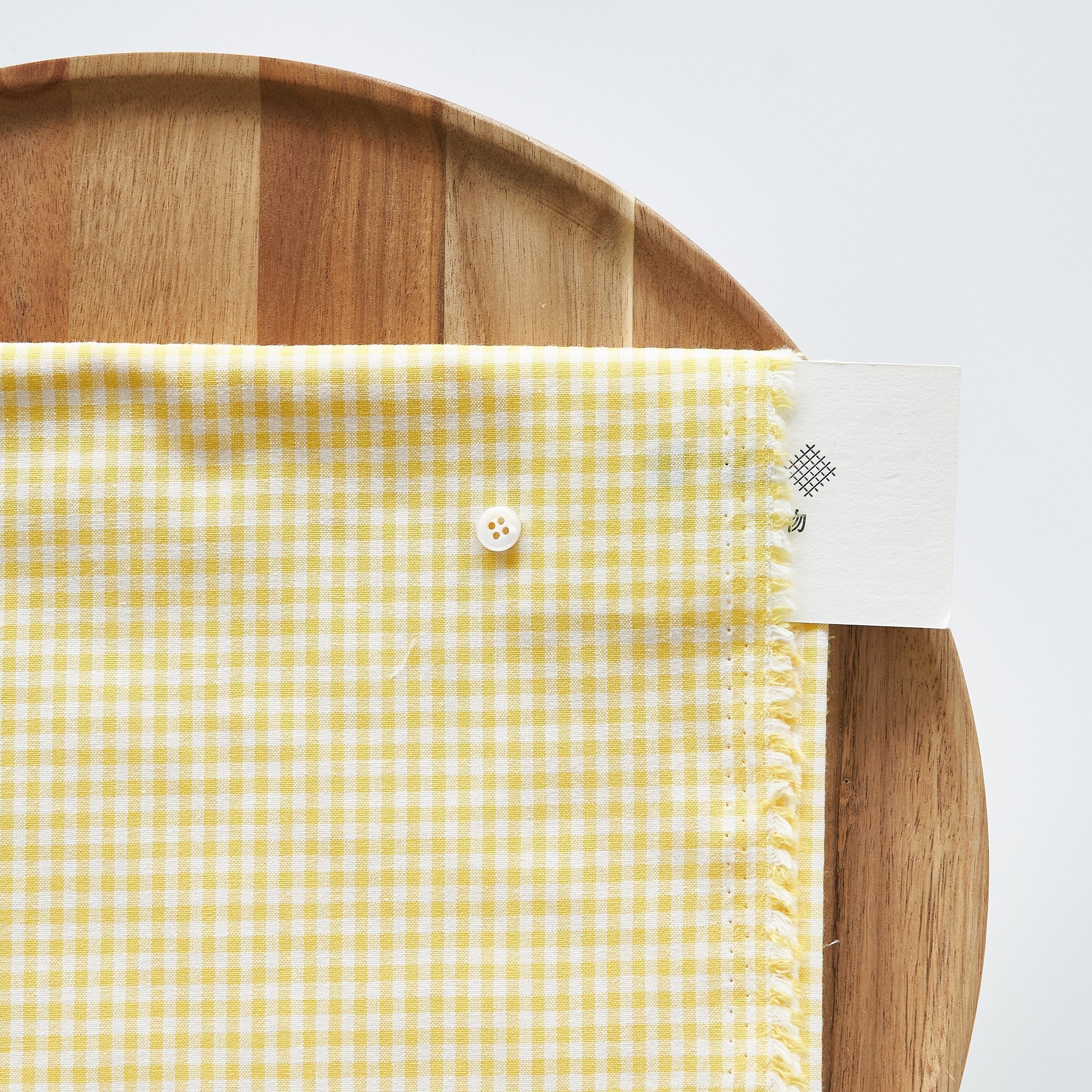 綿ポリ交織ダンガリー3mmギンガム#104 イエロー