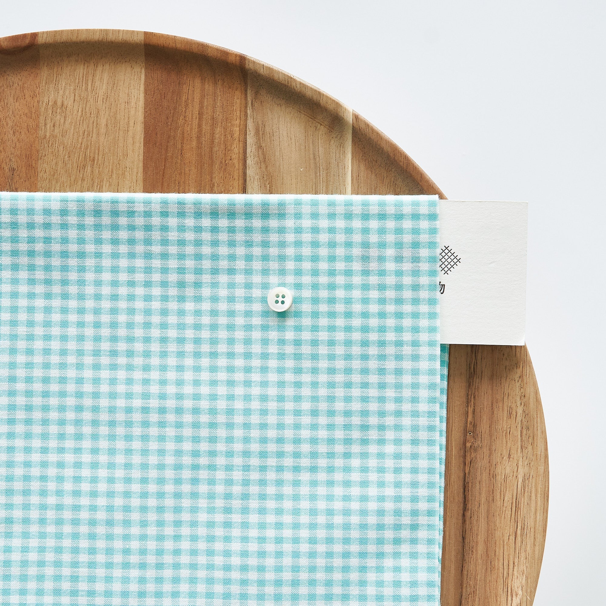 綿ポリ交織ダンガリー3mmギンガム#105 ミントグリーン