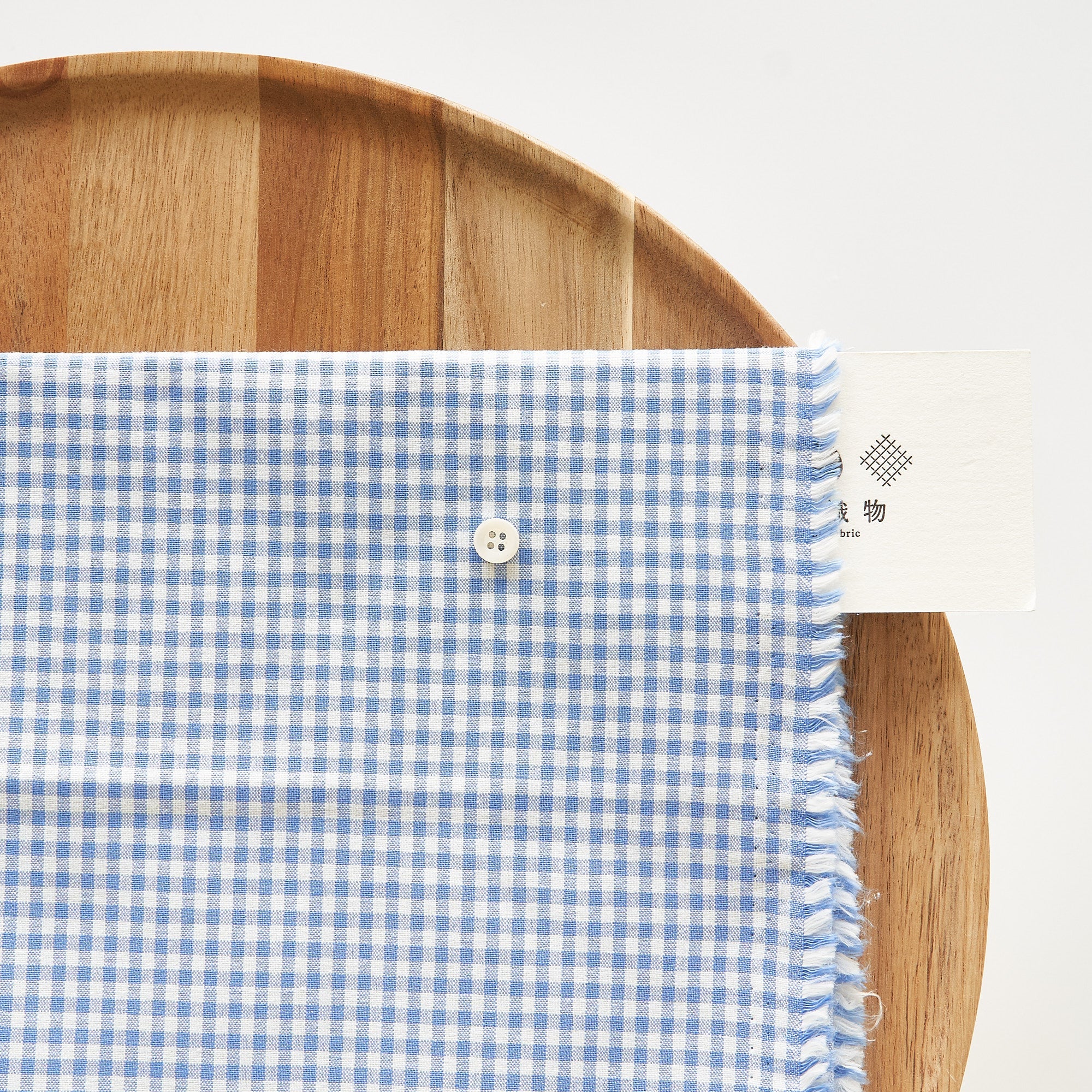 綿ポリ交織ダンガリー3mmギンガム#106 マリンブルー