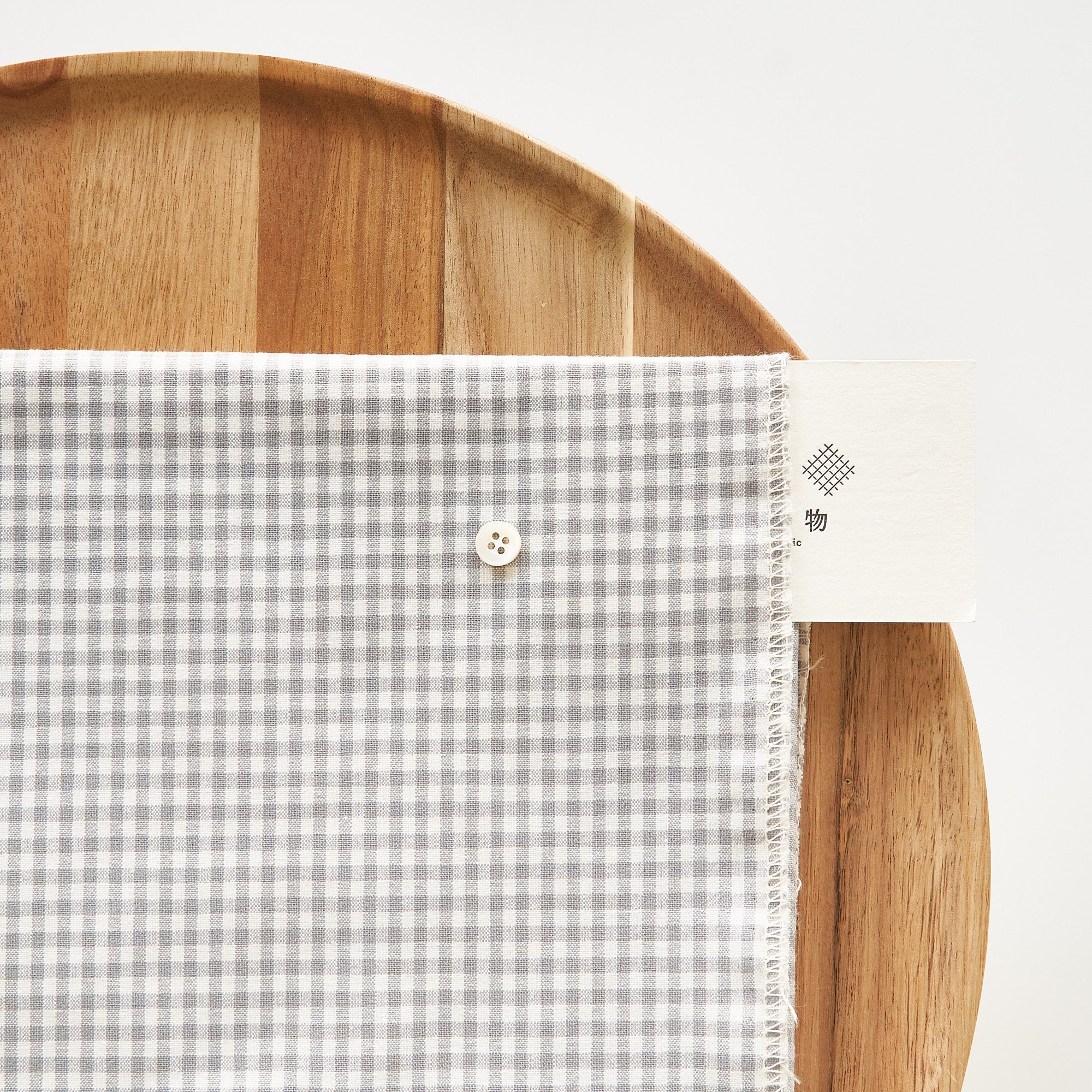 綿ポリ交織ダンガリー3mmギンガム#108 グレー