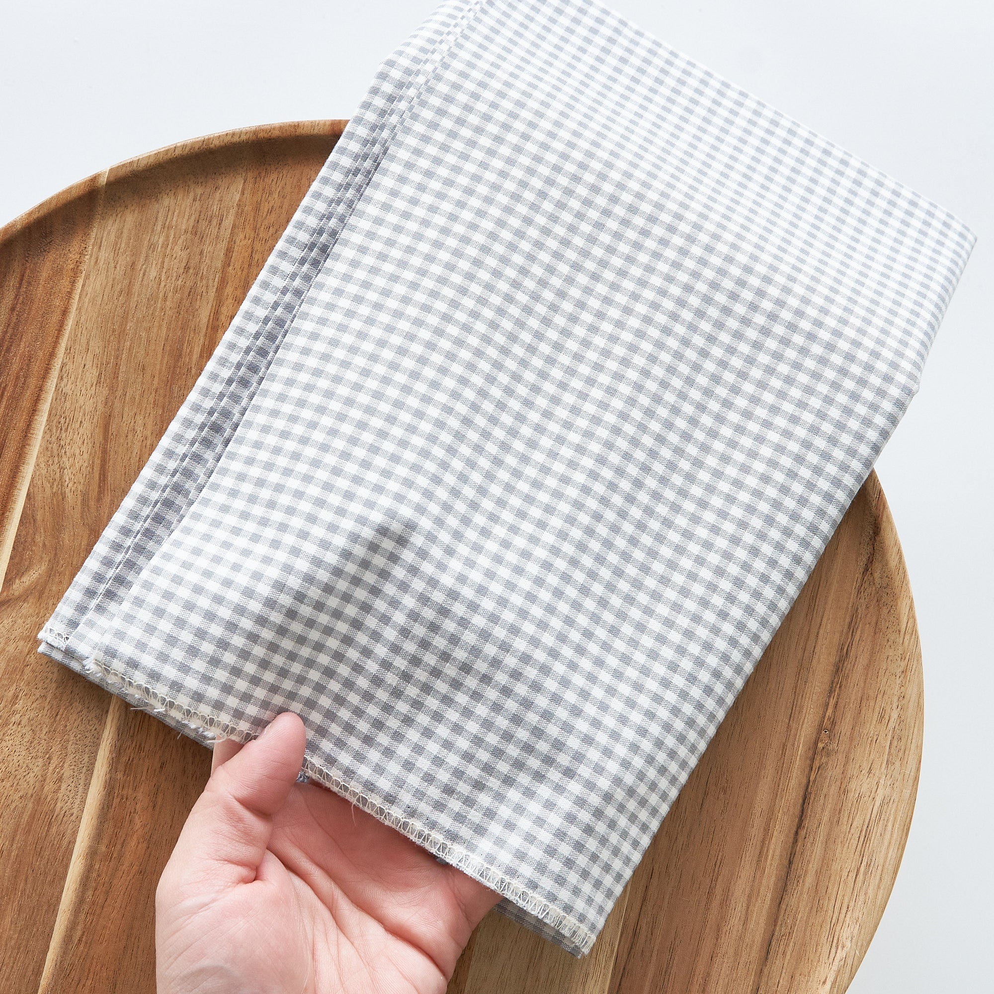 綿ポリ交織ダンガリー3mmギンガム#108 グレー