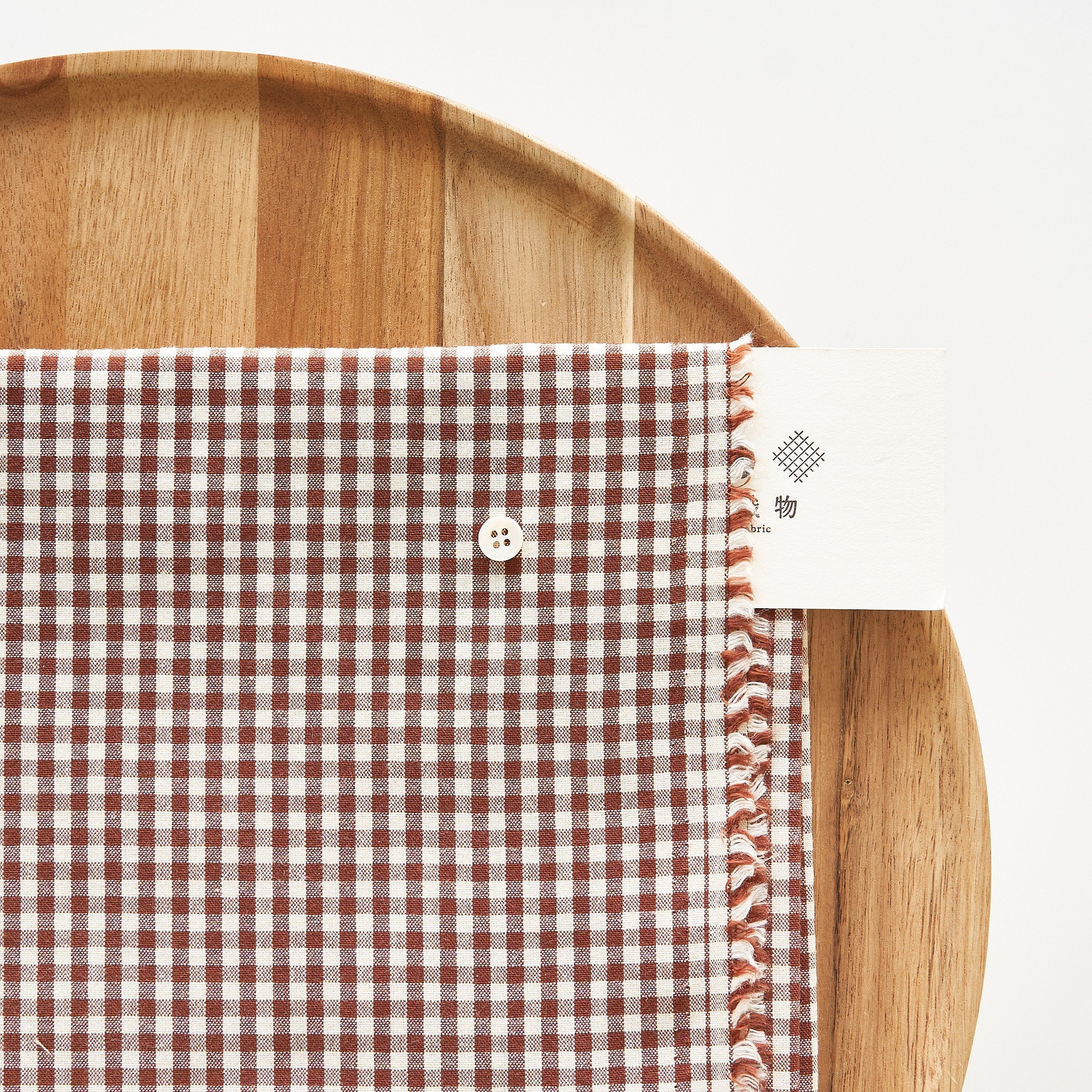 綿ポリ交織ダンガリー3mmギンガム#116 ココア