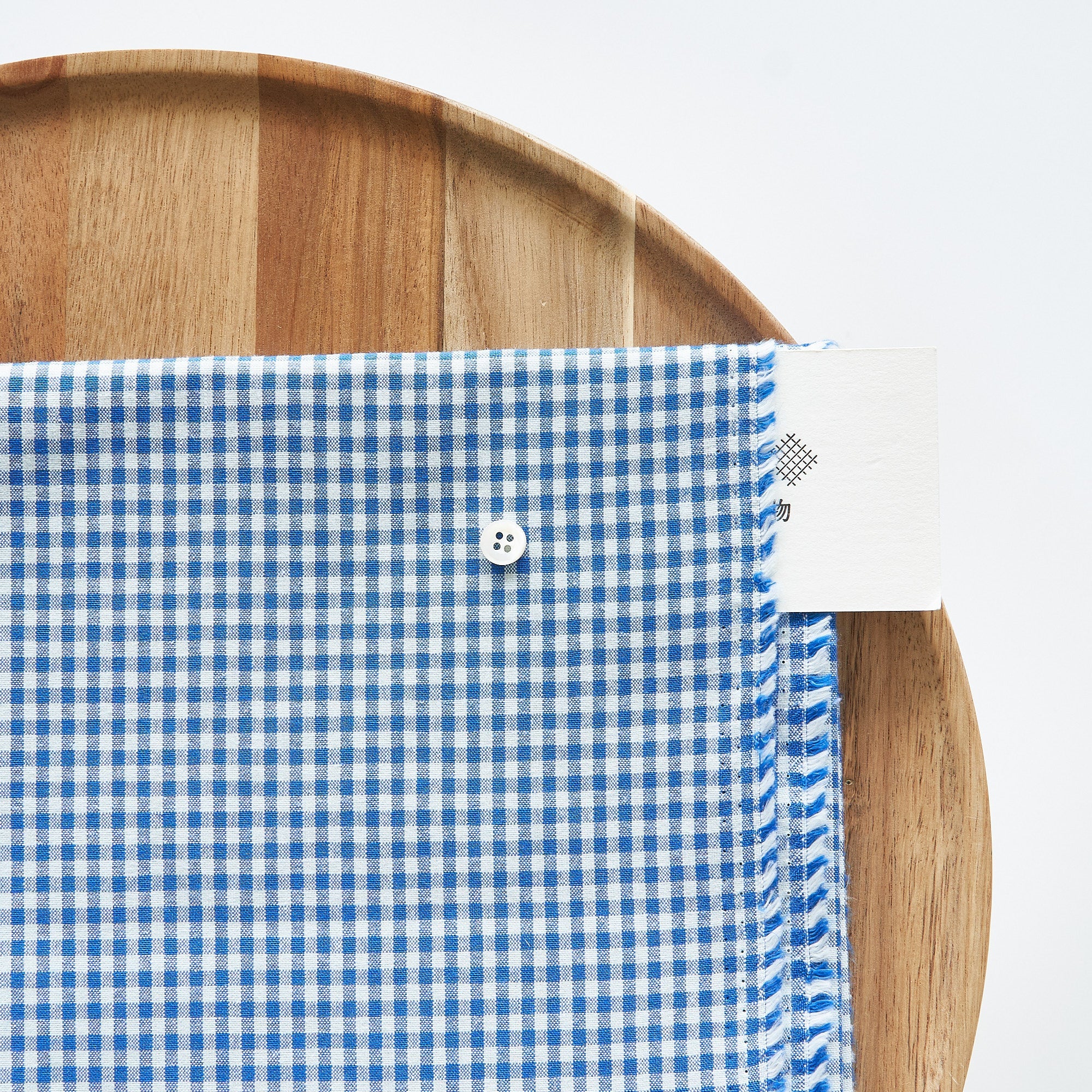 綿ポリ交織ダンガリー3mmギンガム#118 ブルー