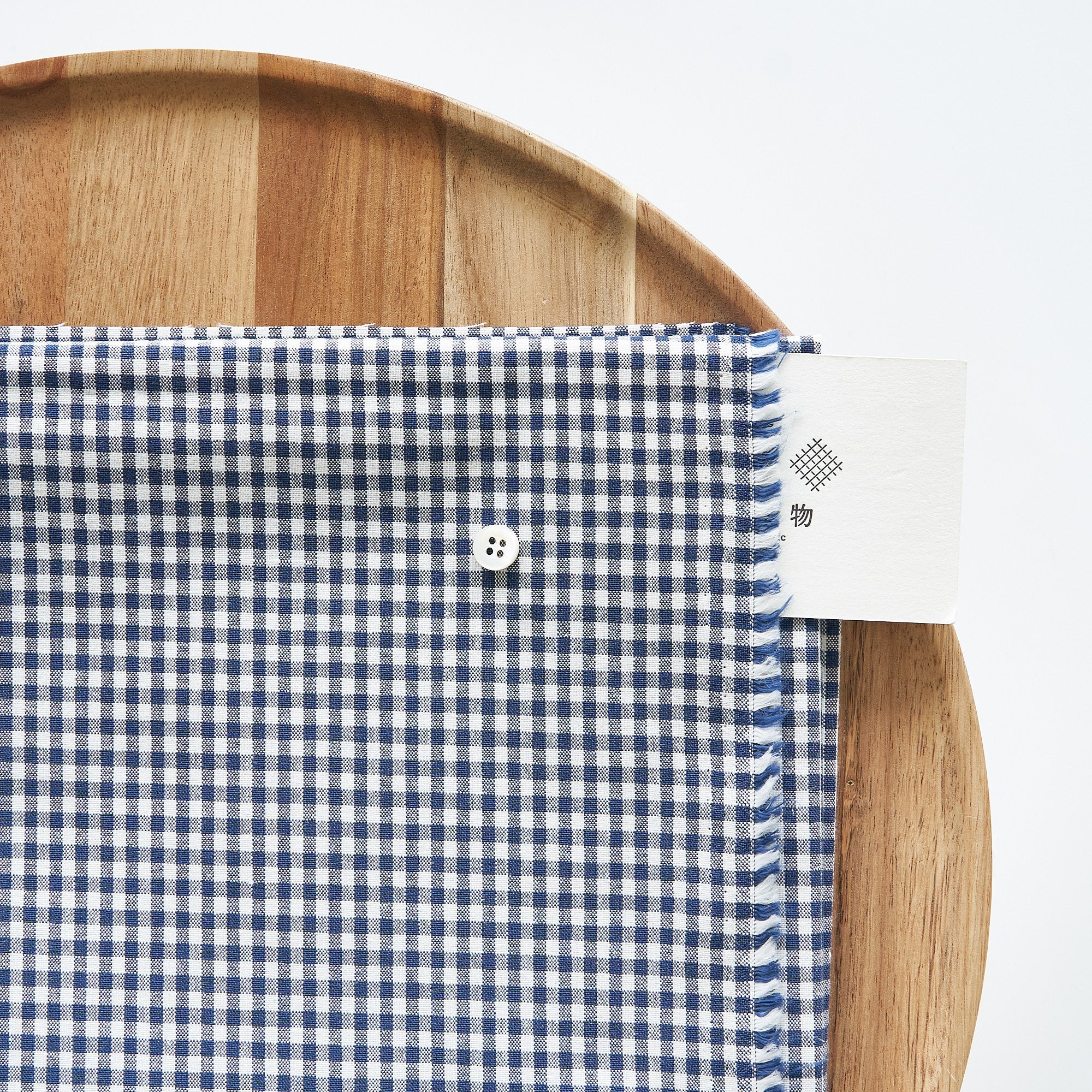 綿ポリ交織ダンガリー3mmギンガム#119 ネイビー