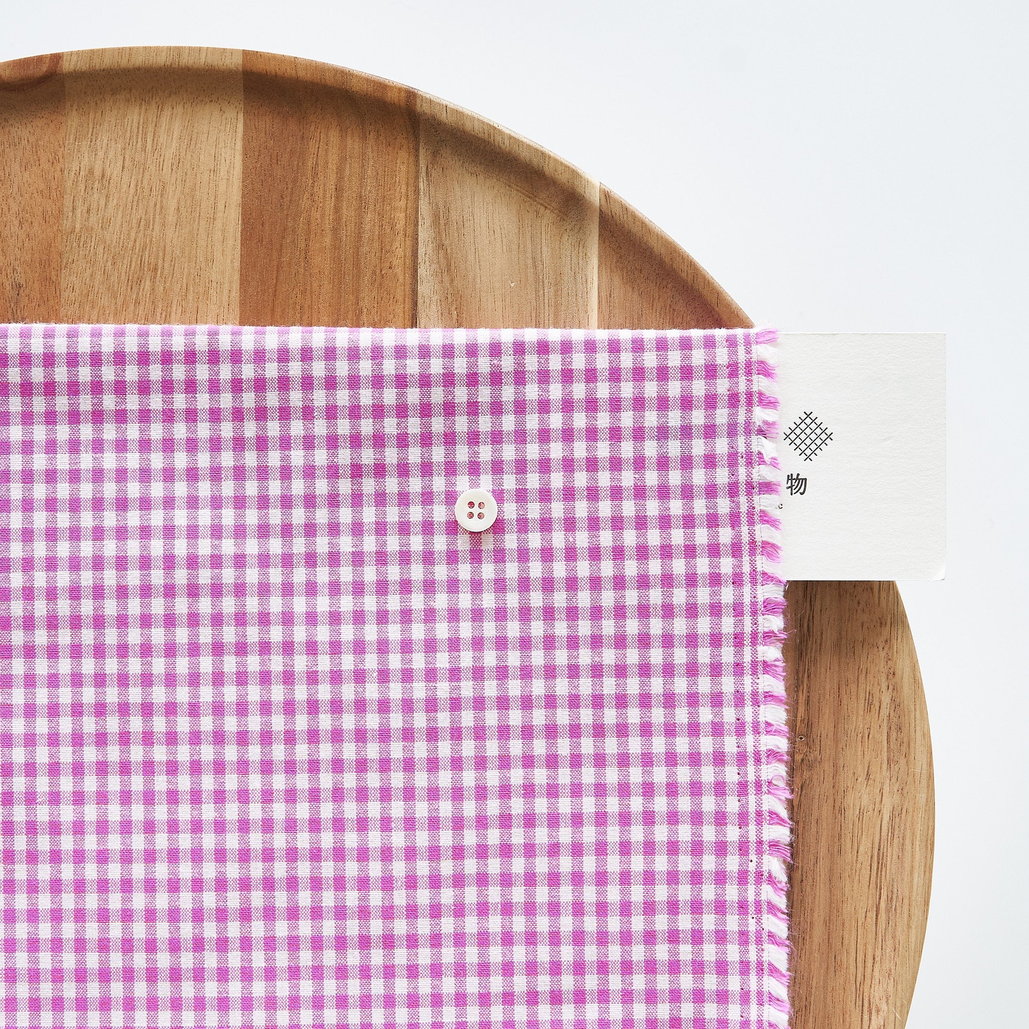 綿ポリ交織ダンガリー3mmギンガム#121 ラズベリー