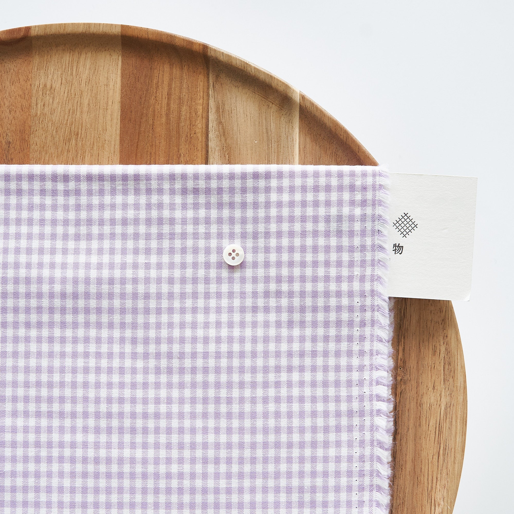 綿ポリ交織ダンガリー3mmギンガム#123 ペールラベンダー