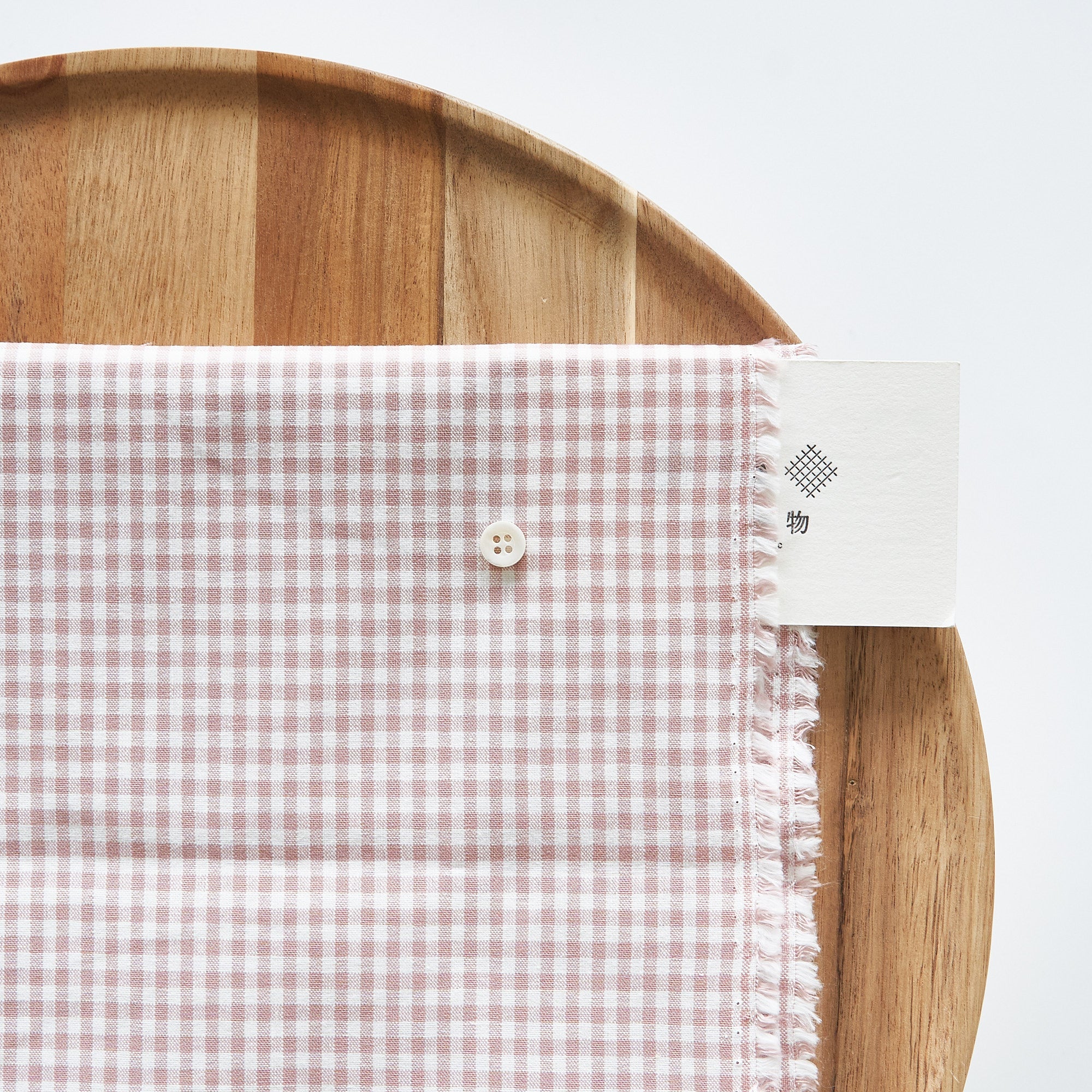 綿ポリ交織ダンガリー3mmギンガム#202 スモークピンク