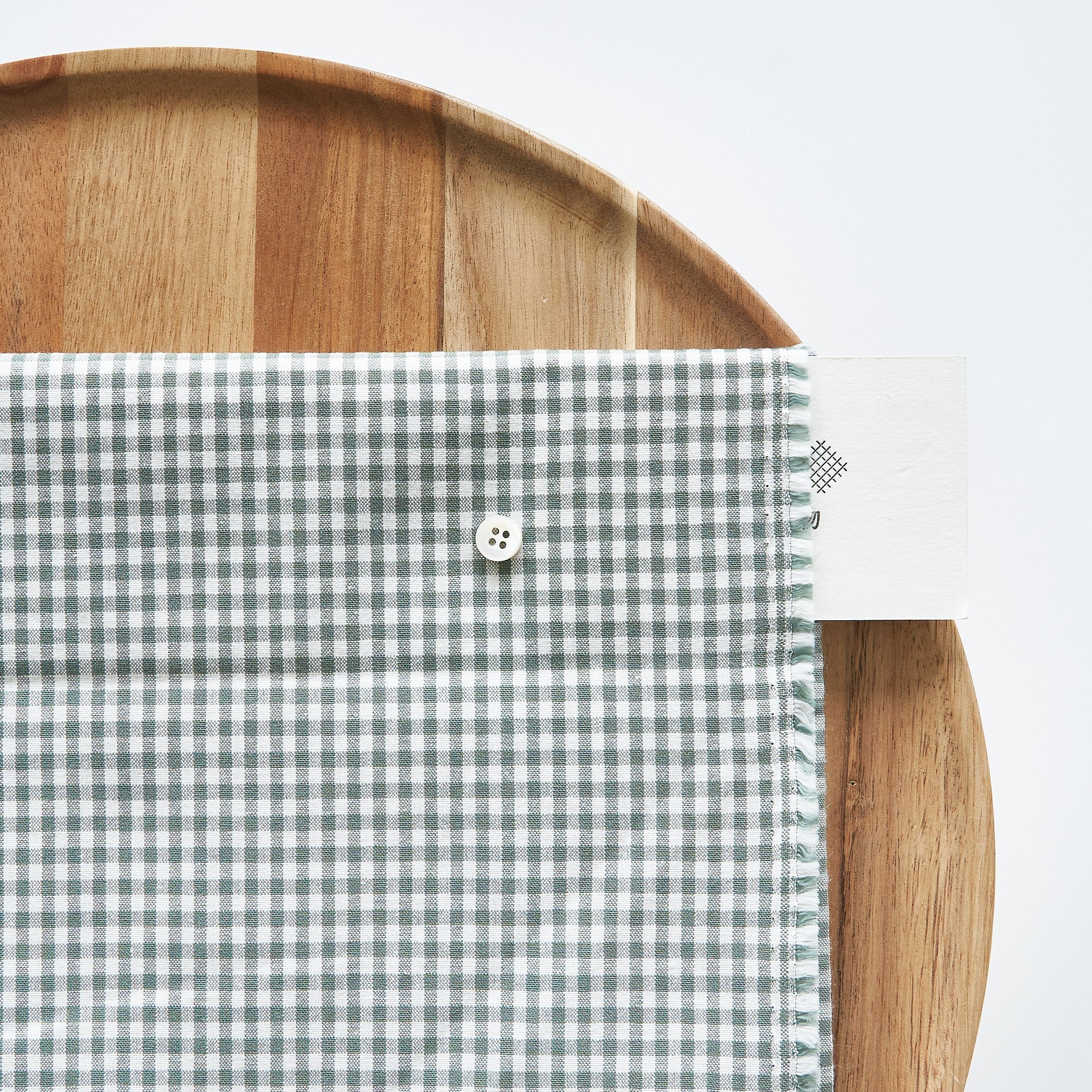 綿ポリ交織ダンガリー3mmギンガム#214 カーキ