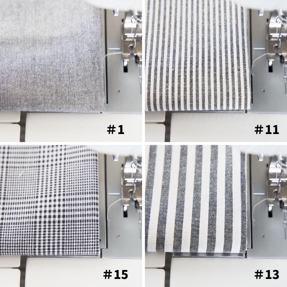 綿ポリダンガリー モノクロ