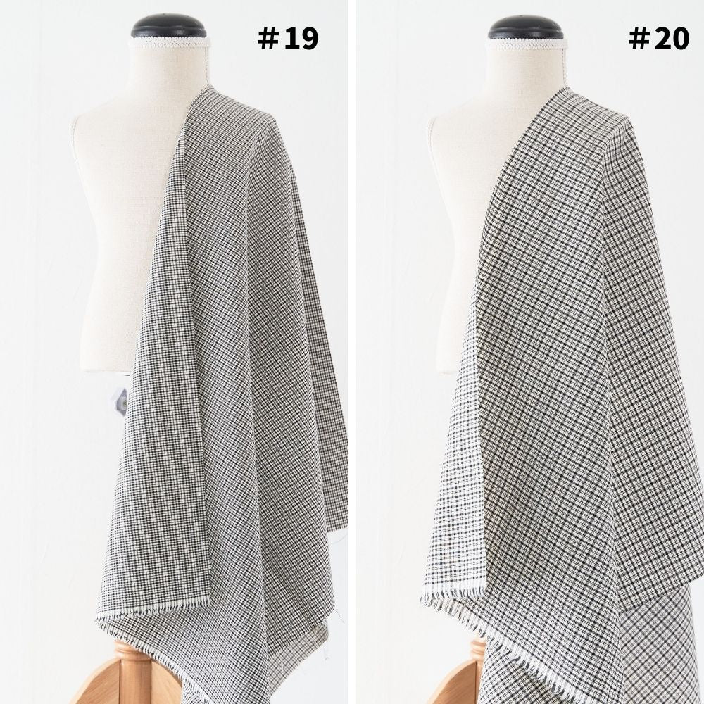 綿ポリダンガリー モノクロ