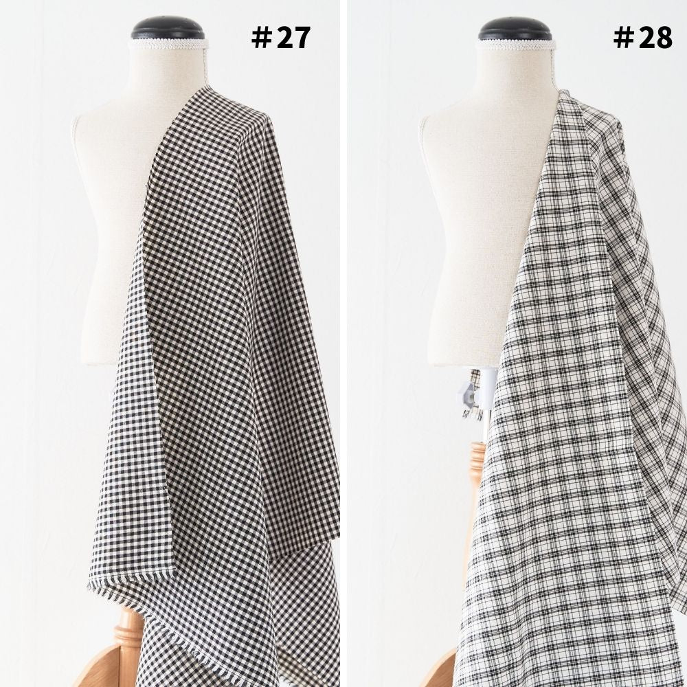 綿ポリダンガリー モノクロ