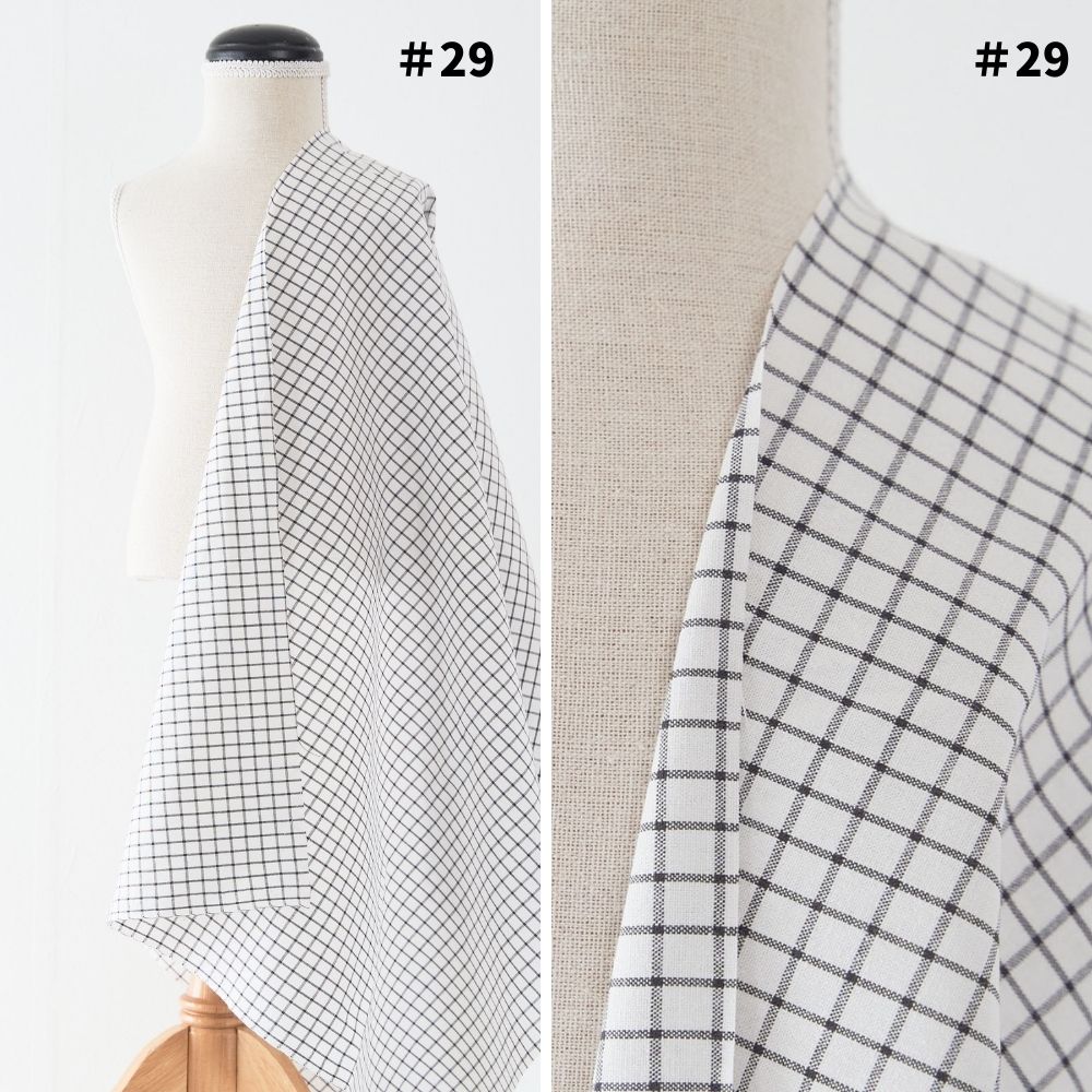 綿ポリダンガリー モノクロ