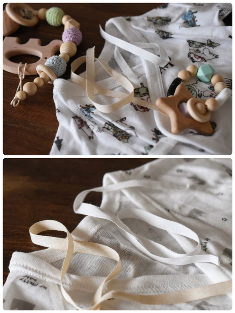 オーガニックコットン 8mm テープ  リボン 2color 1m単位 綿平テープ ベビー肌着用ヒモ