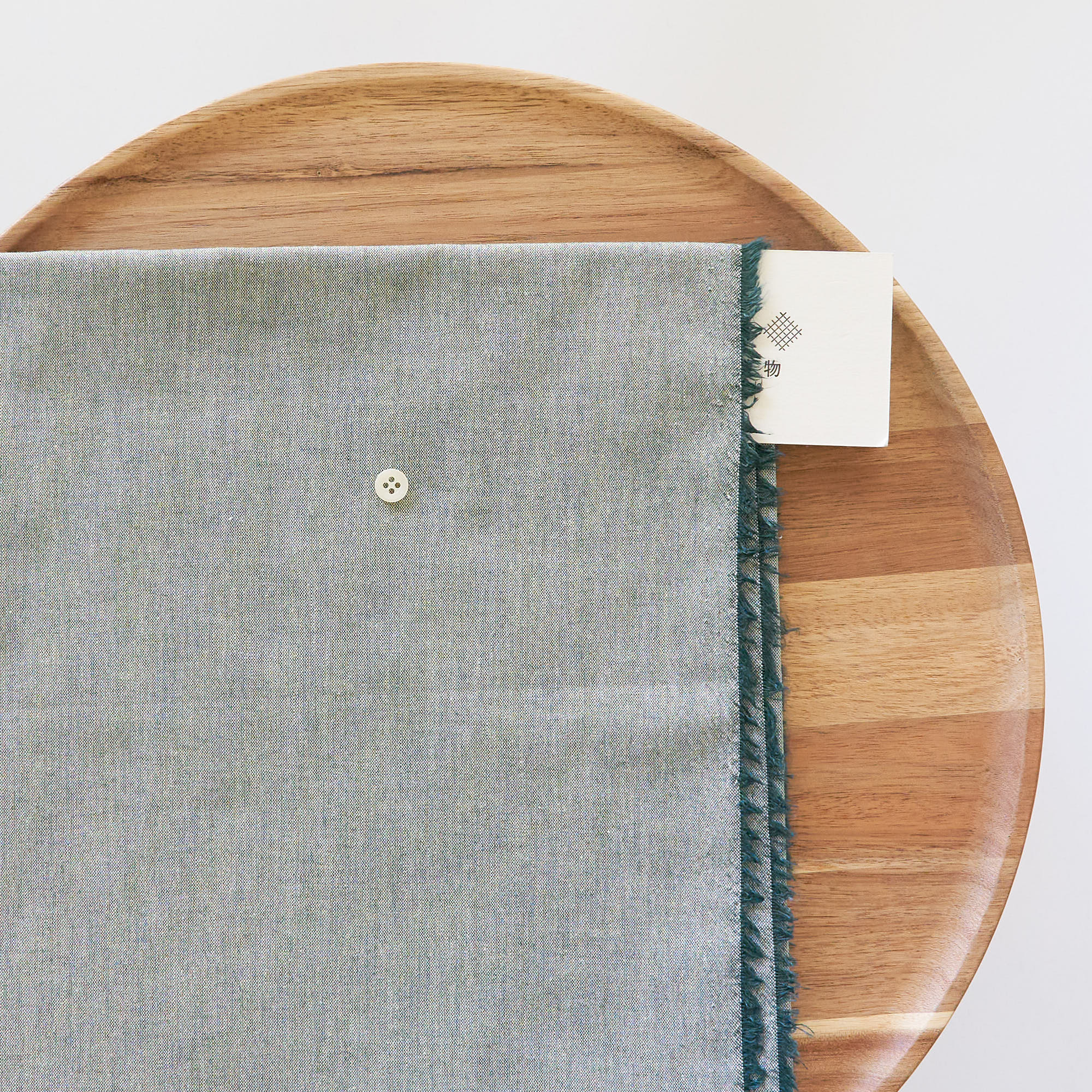 綿ポリ交織ソフトダンガリー#Dグリーン