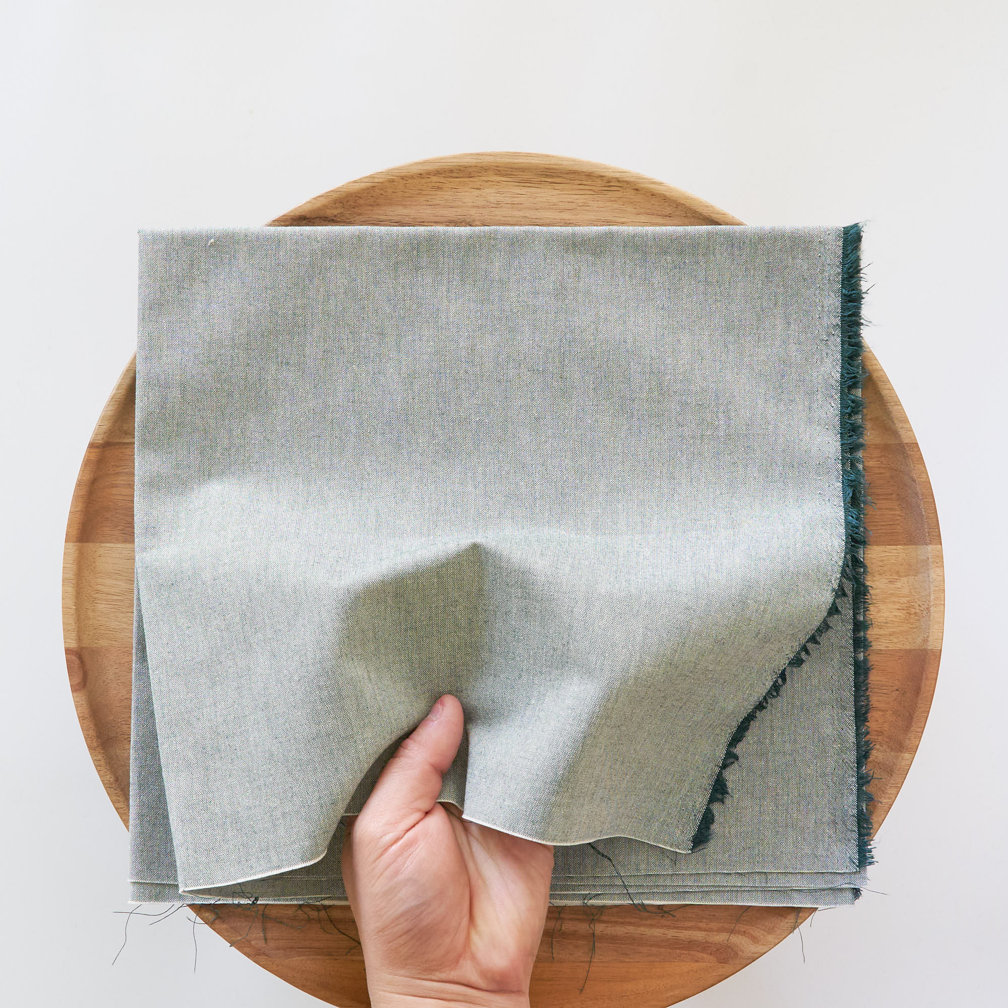 綿ポリ交織ソフトダンガリー#Dグリーン