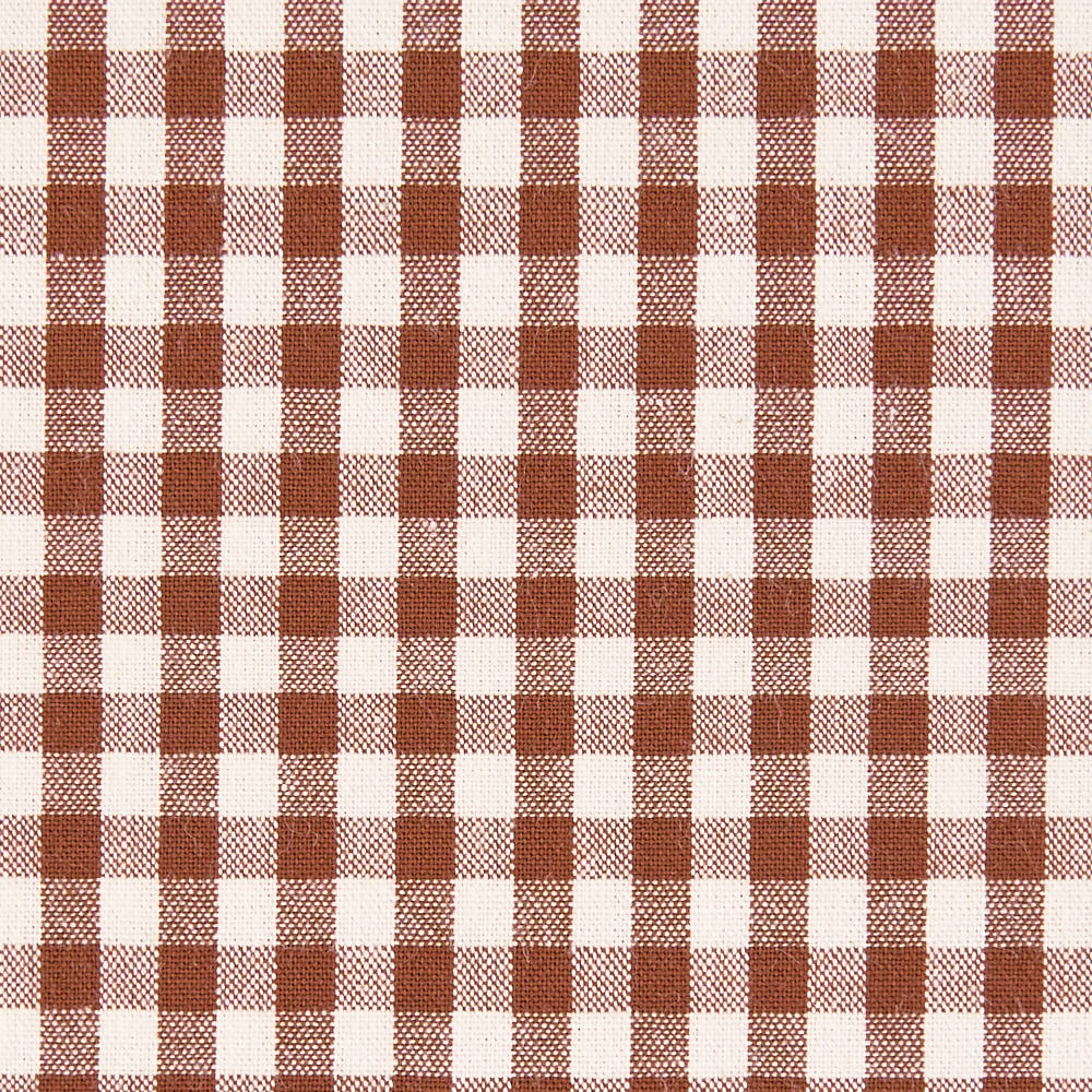 綿ポリ交織ソフトダンガリー5mmギンガムチェック#Eブラウン