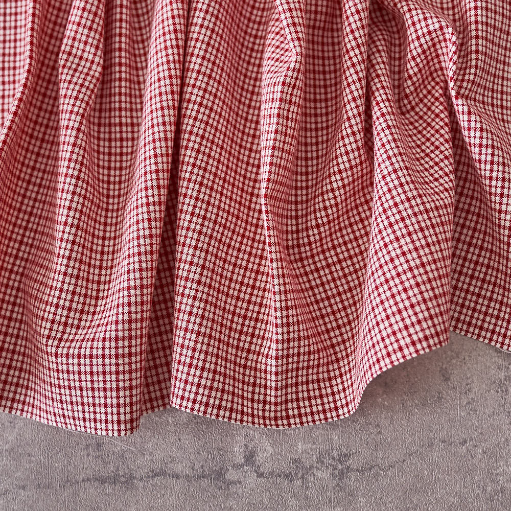 綿ポリ交織ソフトダンガリーNo.19チェック#Aレッド