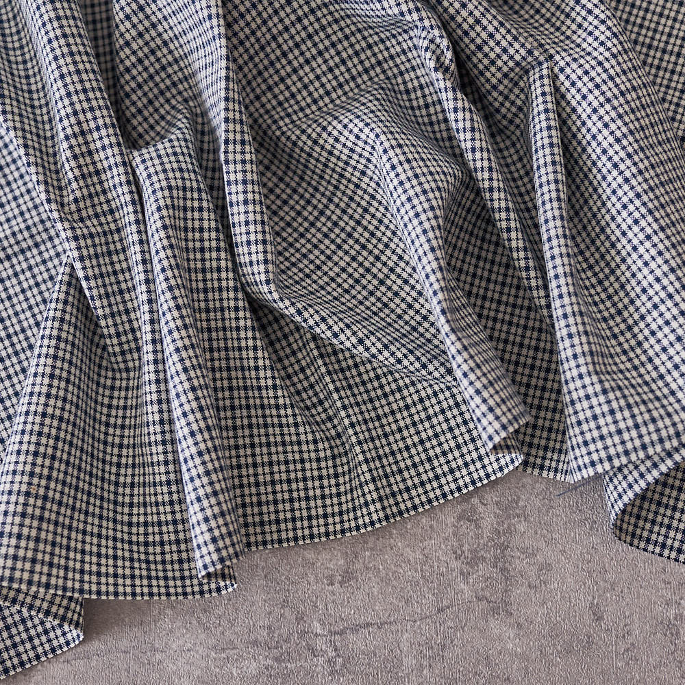 綿ポリ交織ソフトダンガリーNo.19チェック#Bネイビー