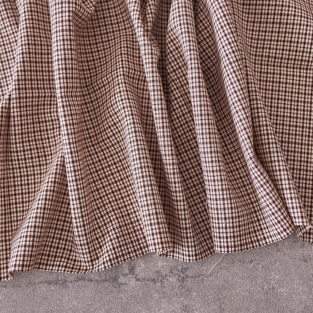 綿ポリ交織ソフトダンガリーNo.19チェック#Eブラウン