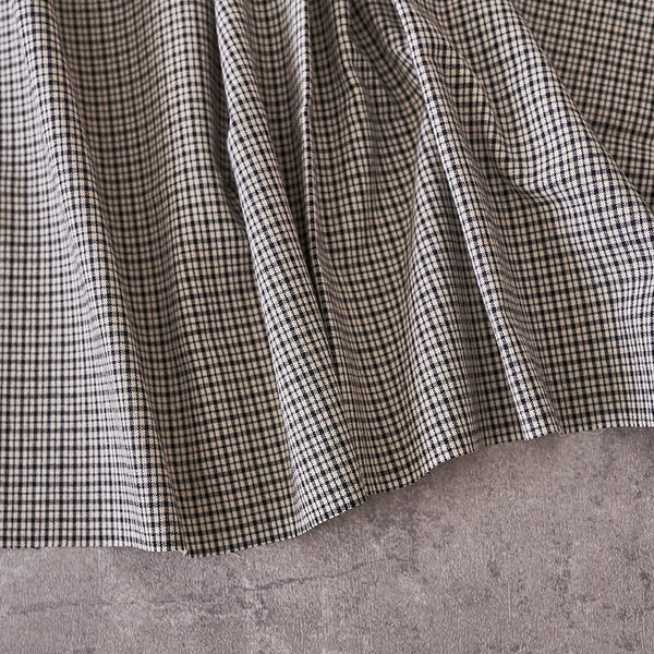 綿ポリ交織ソフトダンガリーNo.19チェック#Fブラック