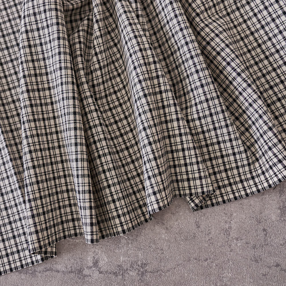 綿ポリ交織ソフトダンガリーNo.20チェック#Fブラック