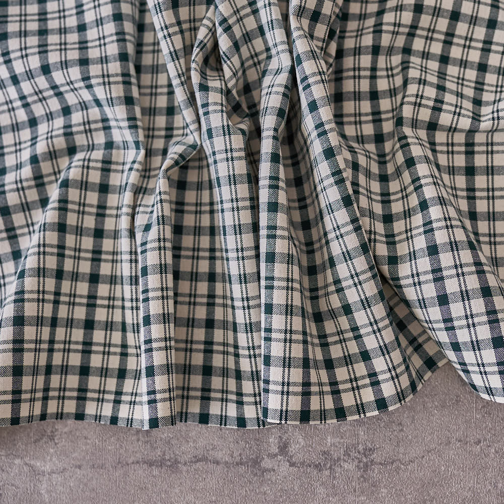 綿ポリ交織ソフトダンガリーNo.22チェック#Dグリーン