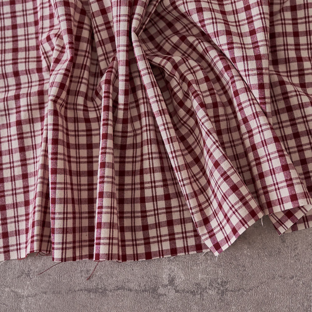 綿ポリ交織ソフトダンガリーNo.22チェック#Gローズ