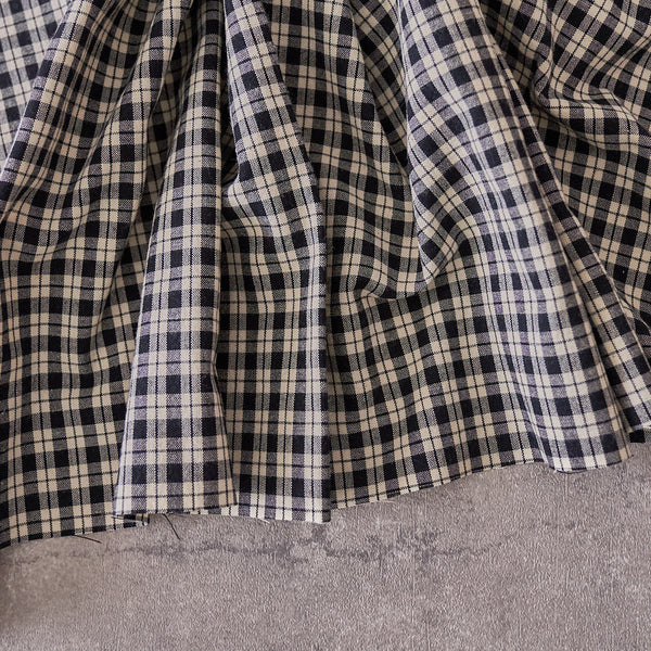 綿ポリ交織ソフトダンガリーNo.23チェック#Fブラック