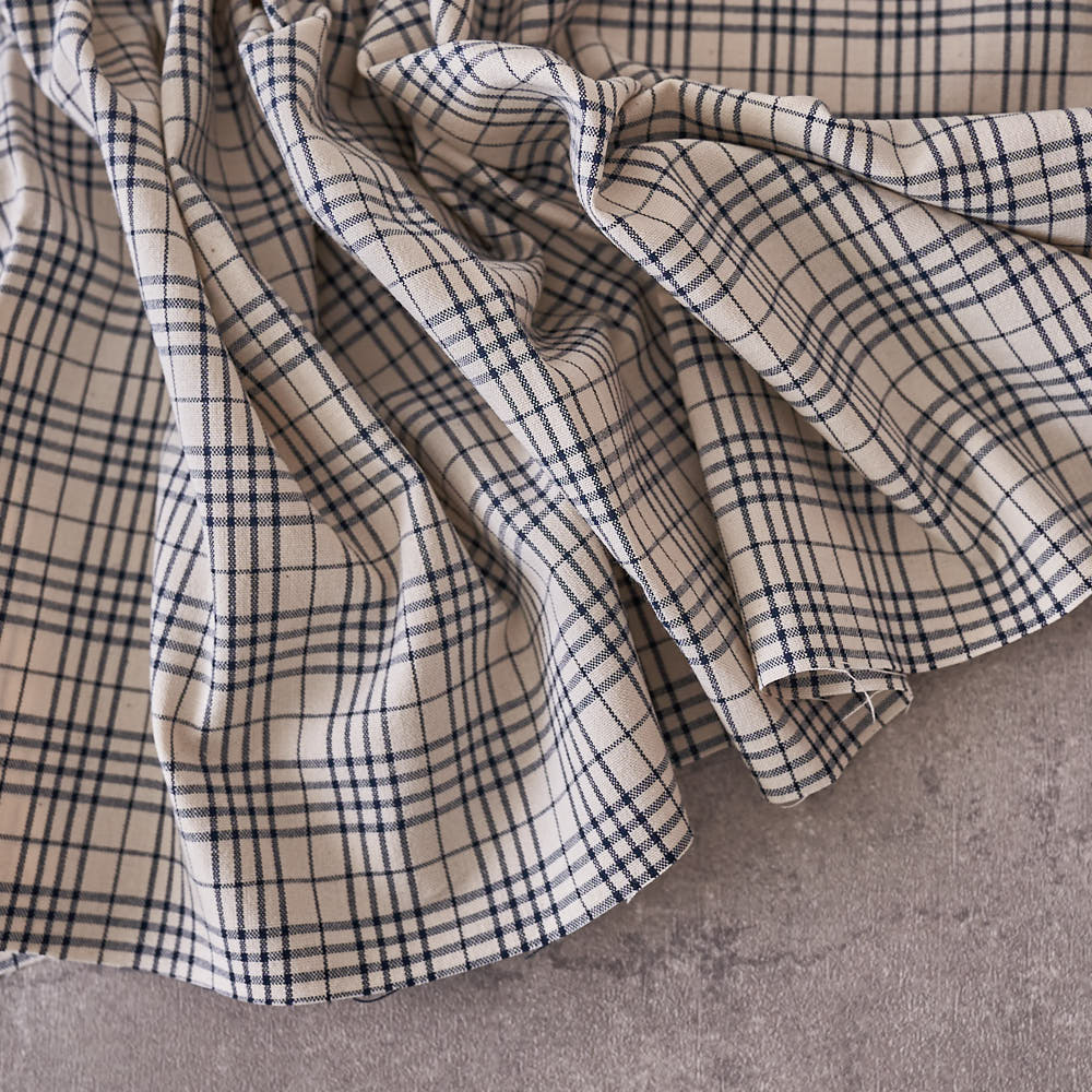 綿ポリ交織ソフトダンガリーNo.24チェック#Bネイビー