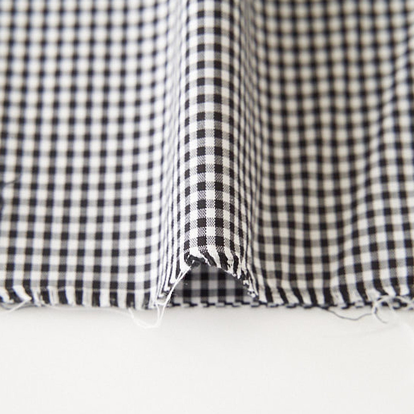 綿ポリ混紡ライトウェザー1.5mmギンガムチェック#Gブラック