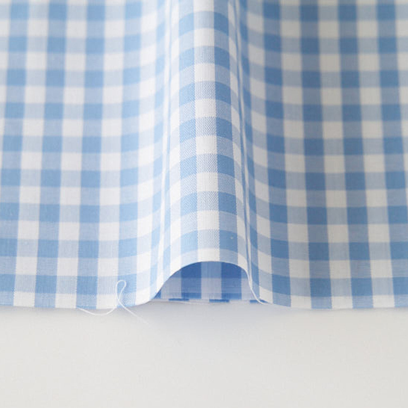 綿ポリ混紡ライトウェザー5mmギンガムチェック#Bみずいろ