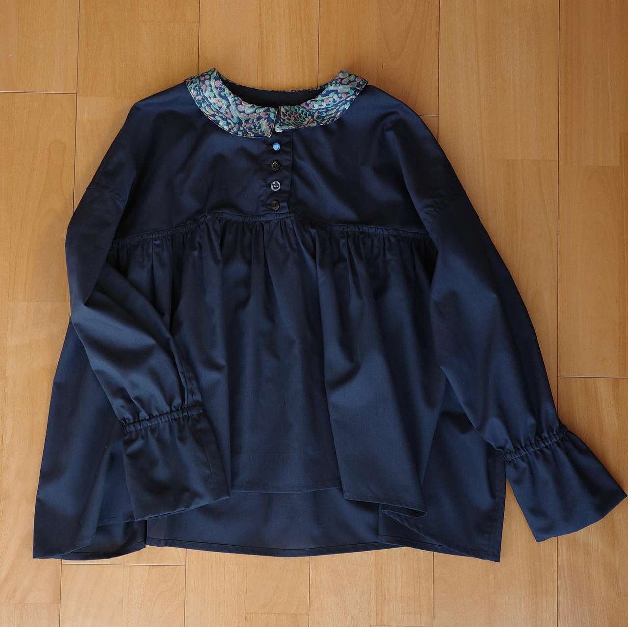 綿ポリ混紡ハーフダンガリー無地#205 濃ネイビー