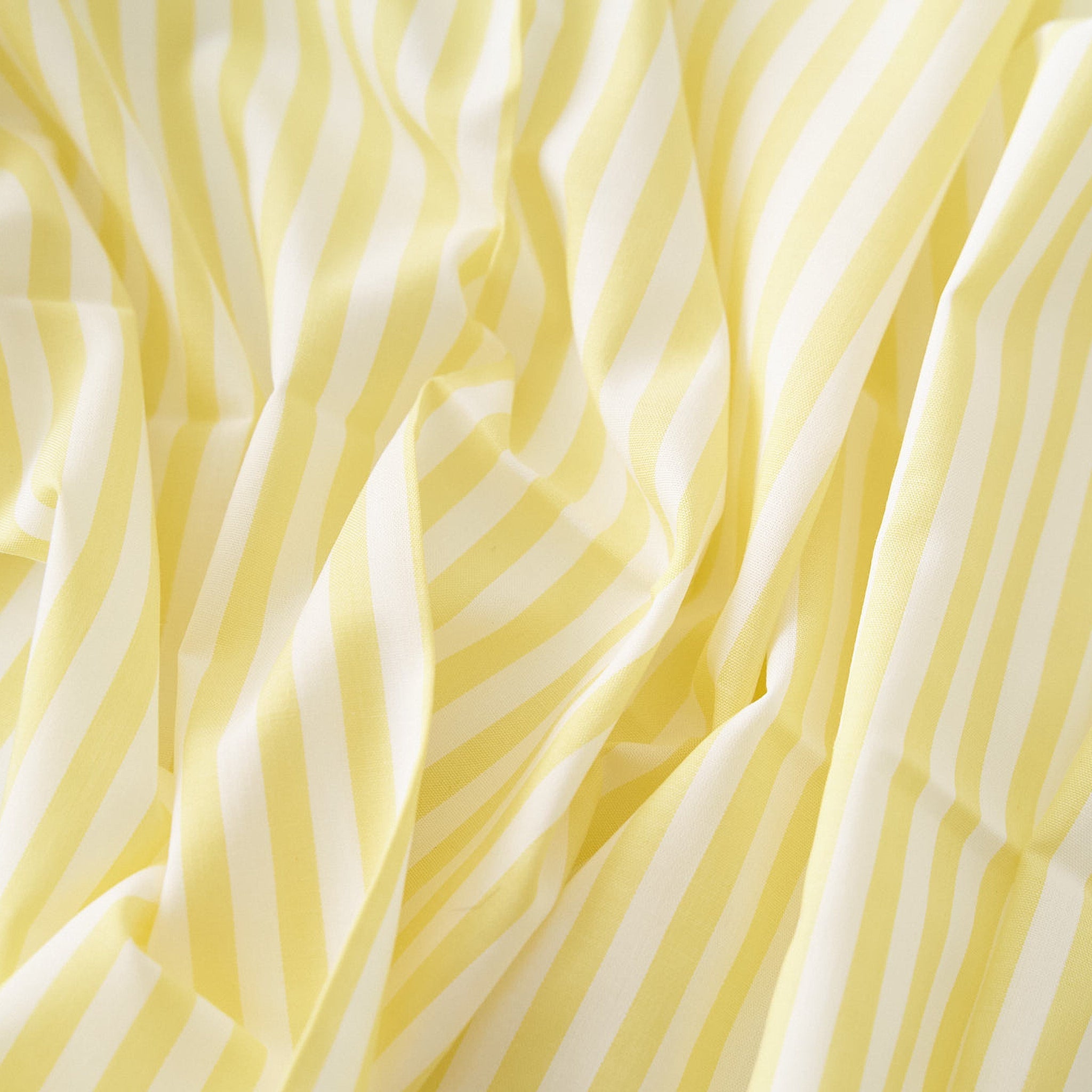 綿ポリ混紡ハーフダンガリー6mmストライプ#C イエロー