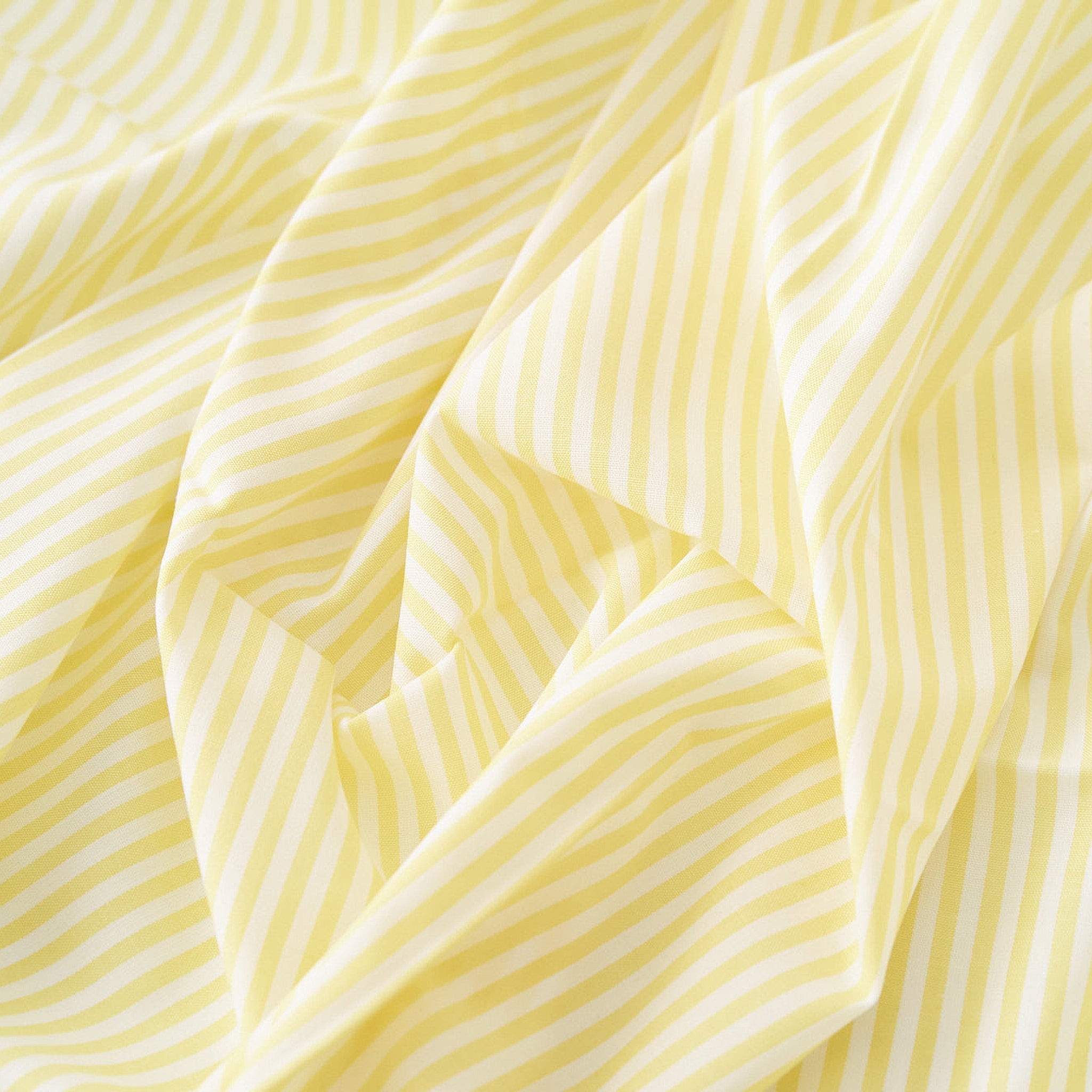 綿ポリ混紡ハーフダンガリー3mmストライプ#C イエロー