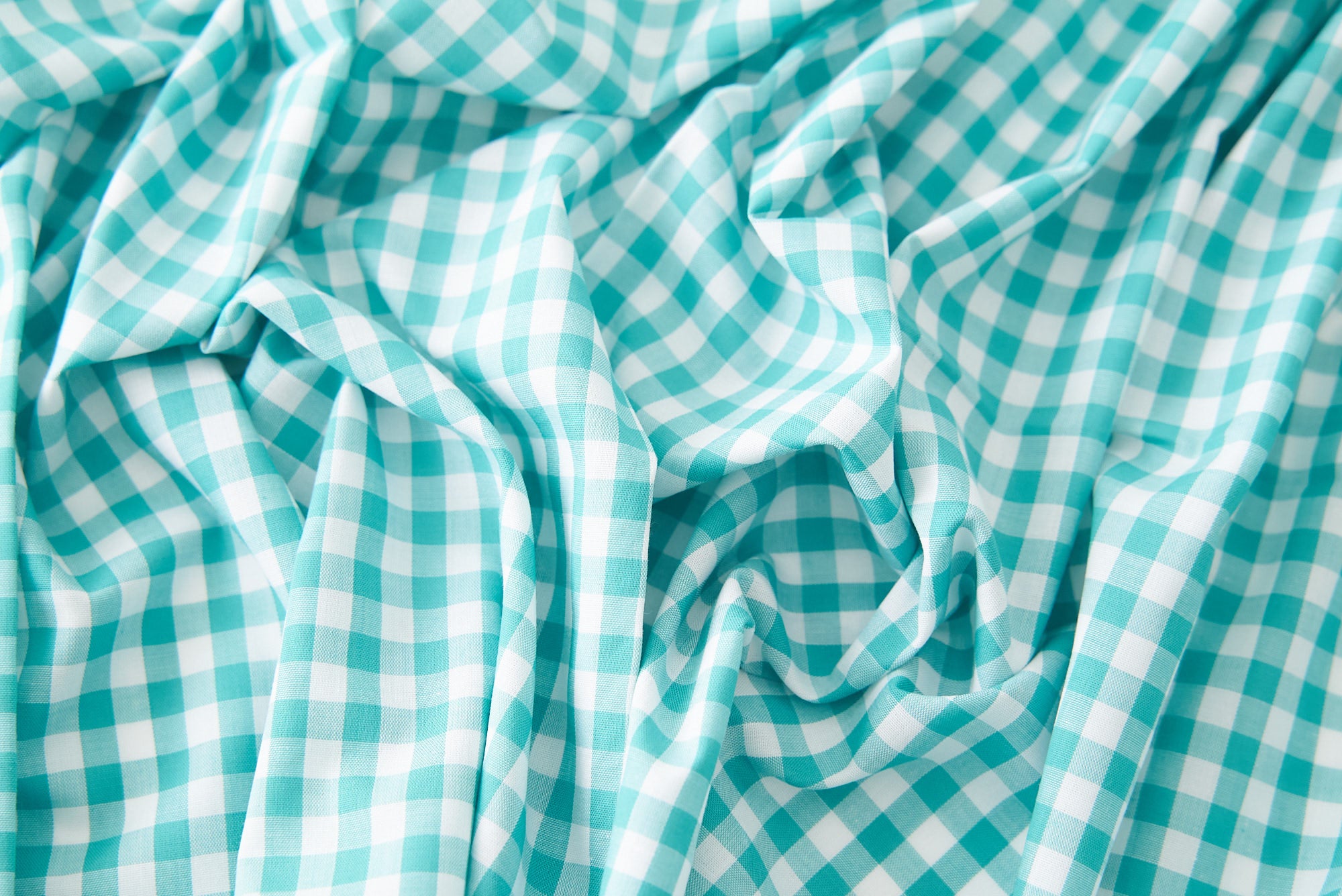 綿ポリ ハーフダンガリー ギンガムチェック