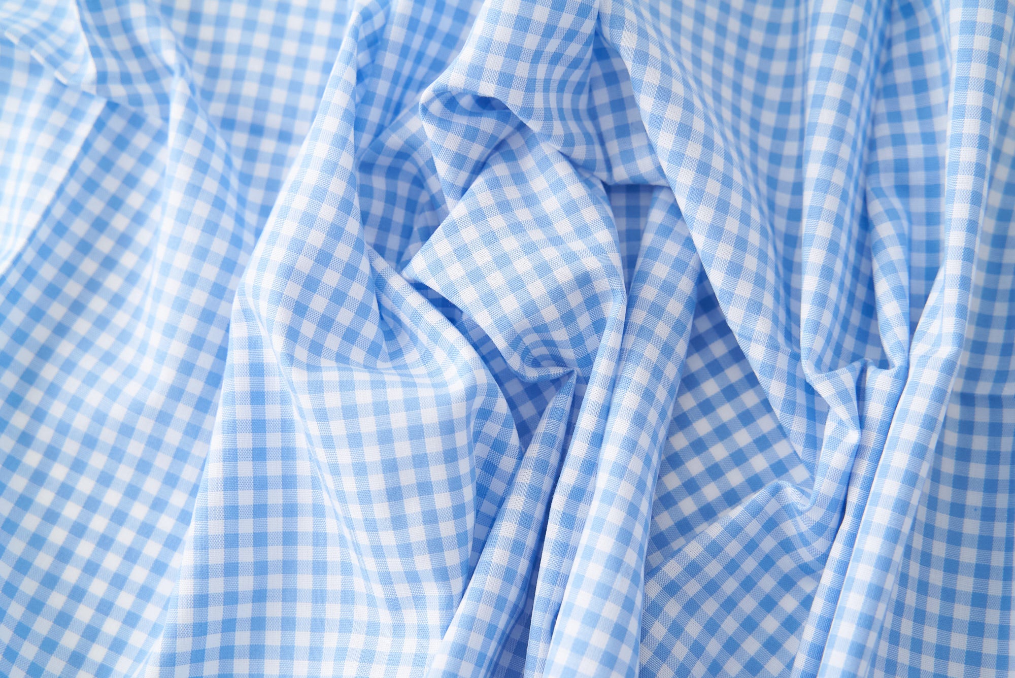 綿ポリ ハーフダンガリー ギンガムチェック