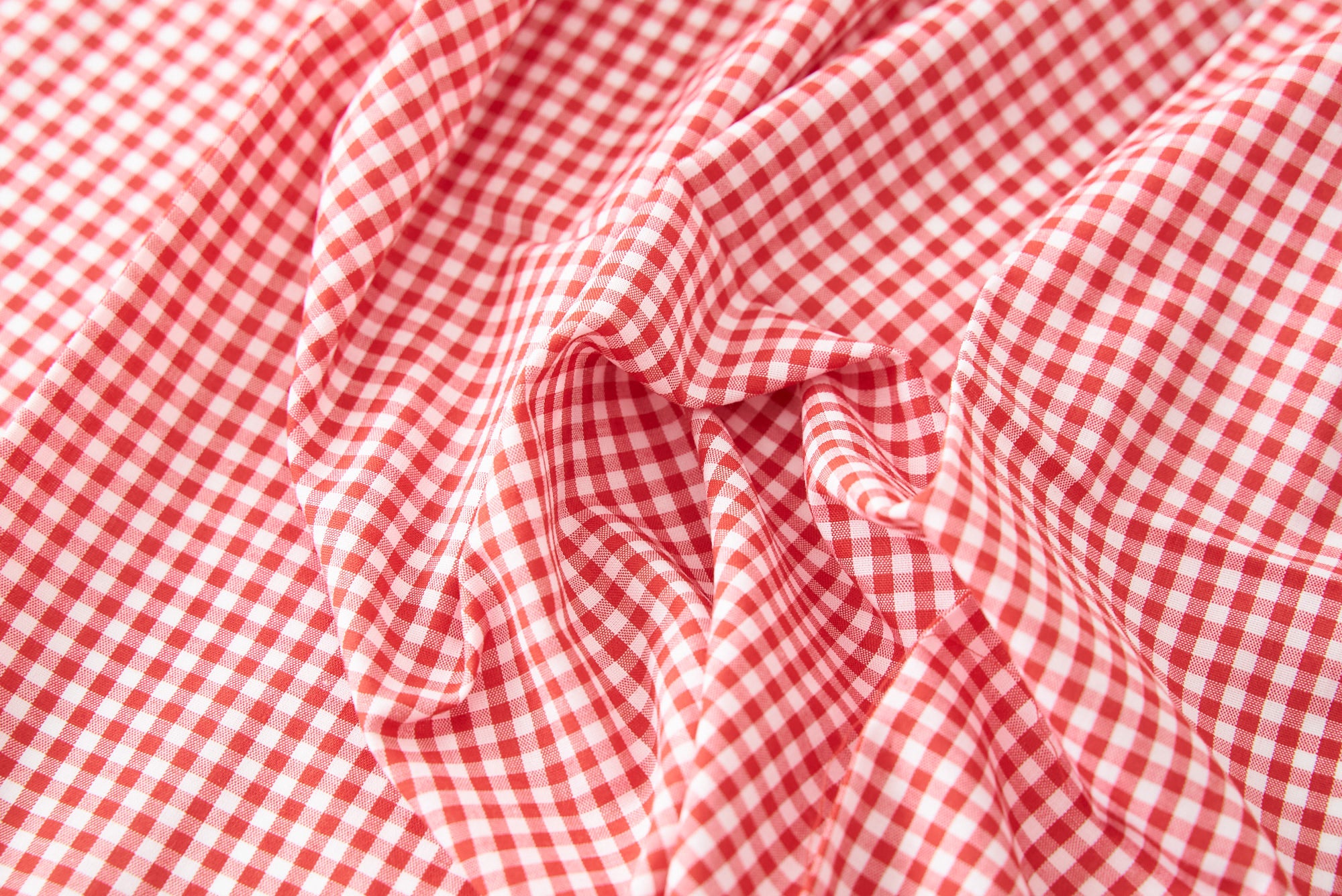 綿ポリ ハーフダンガリー ギンガムチェック