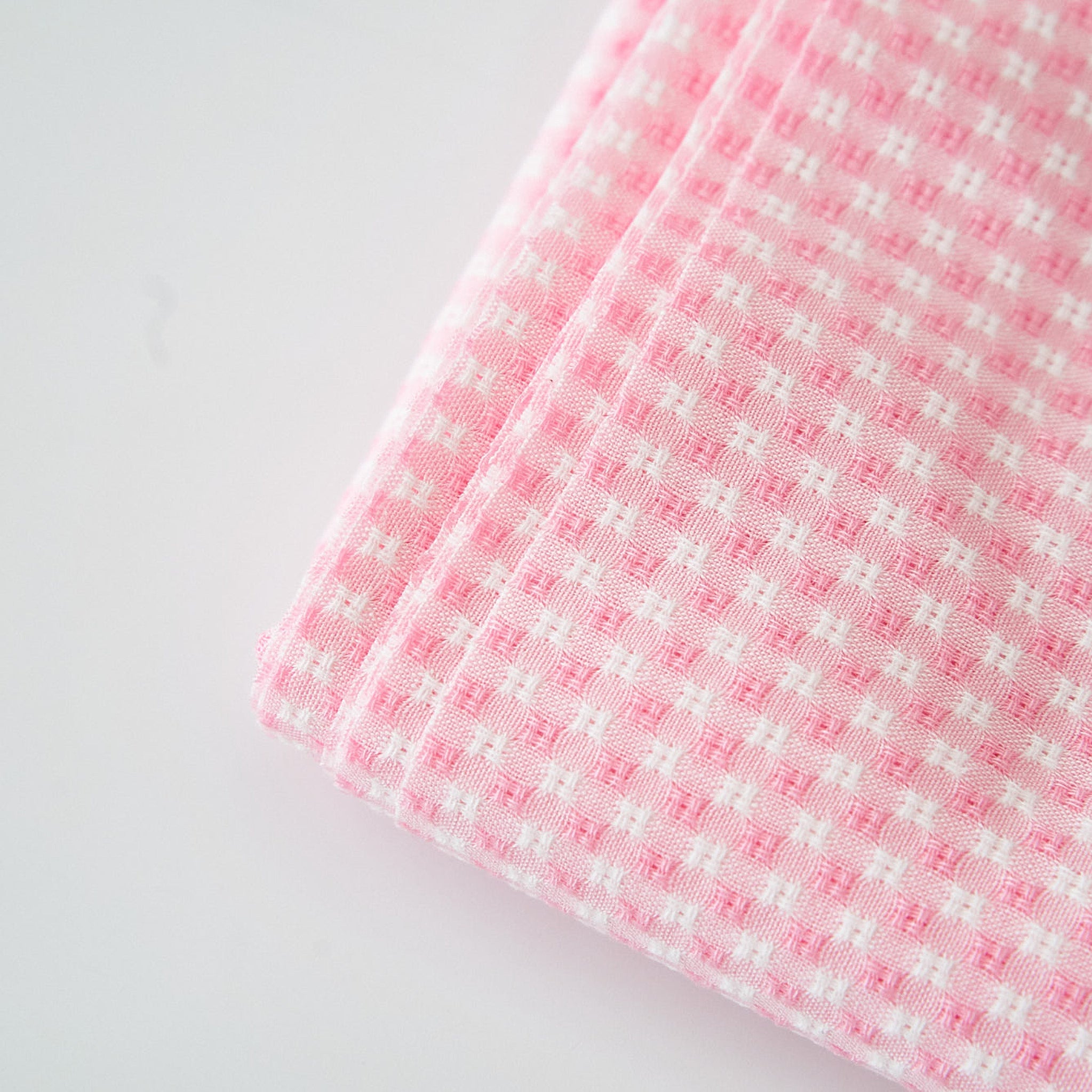 綿ポリ交織ドビーギンガムチェック#109ピンク