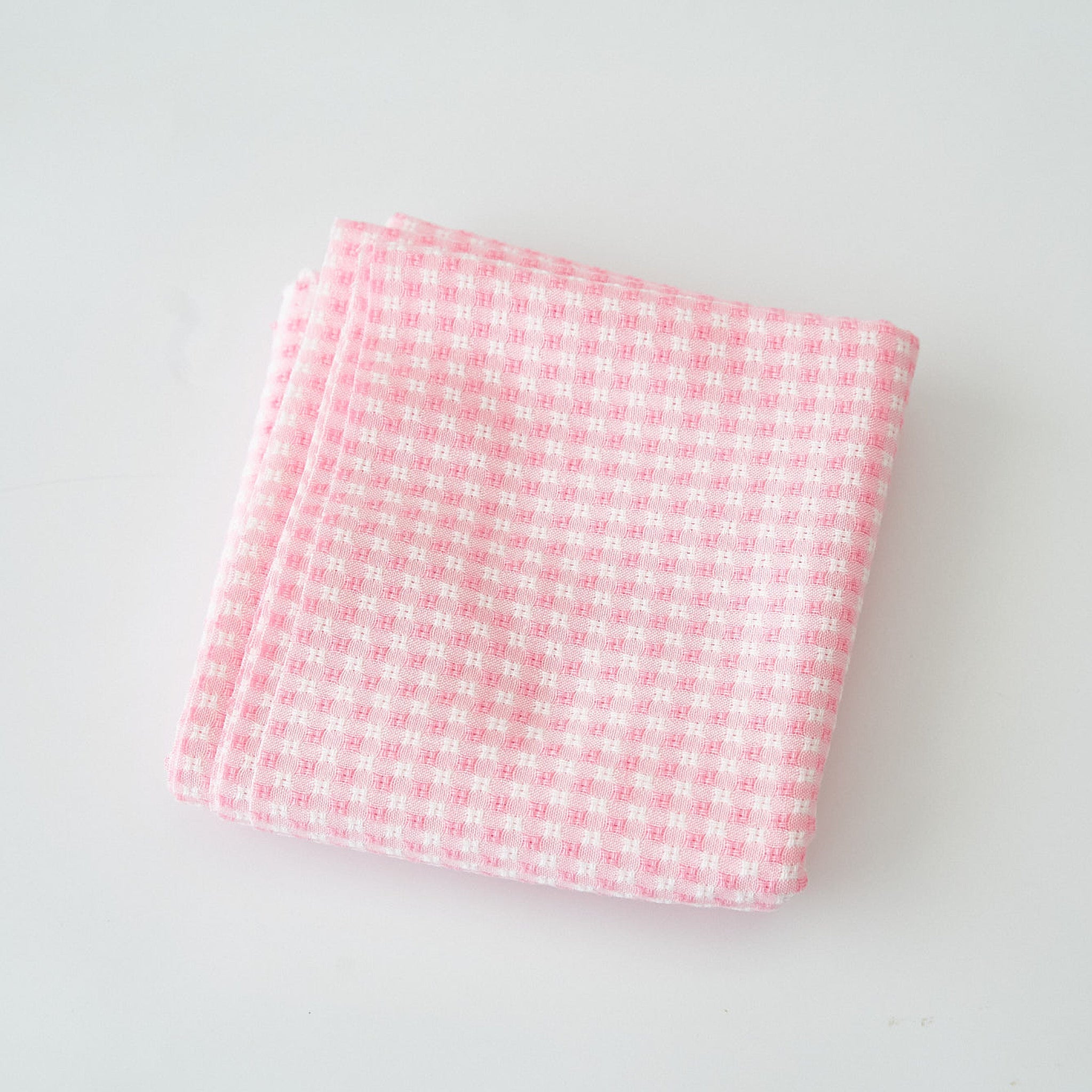 綿ポリ交織ドビーギンガムチェック#109ピンク