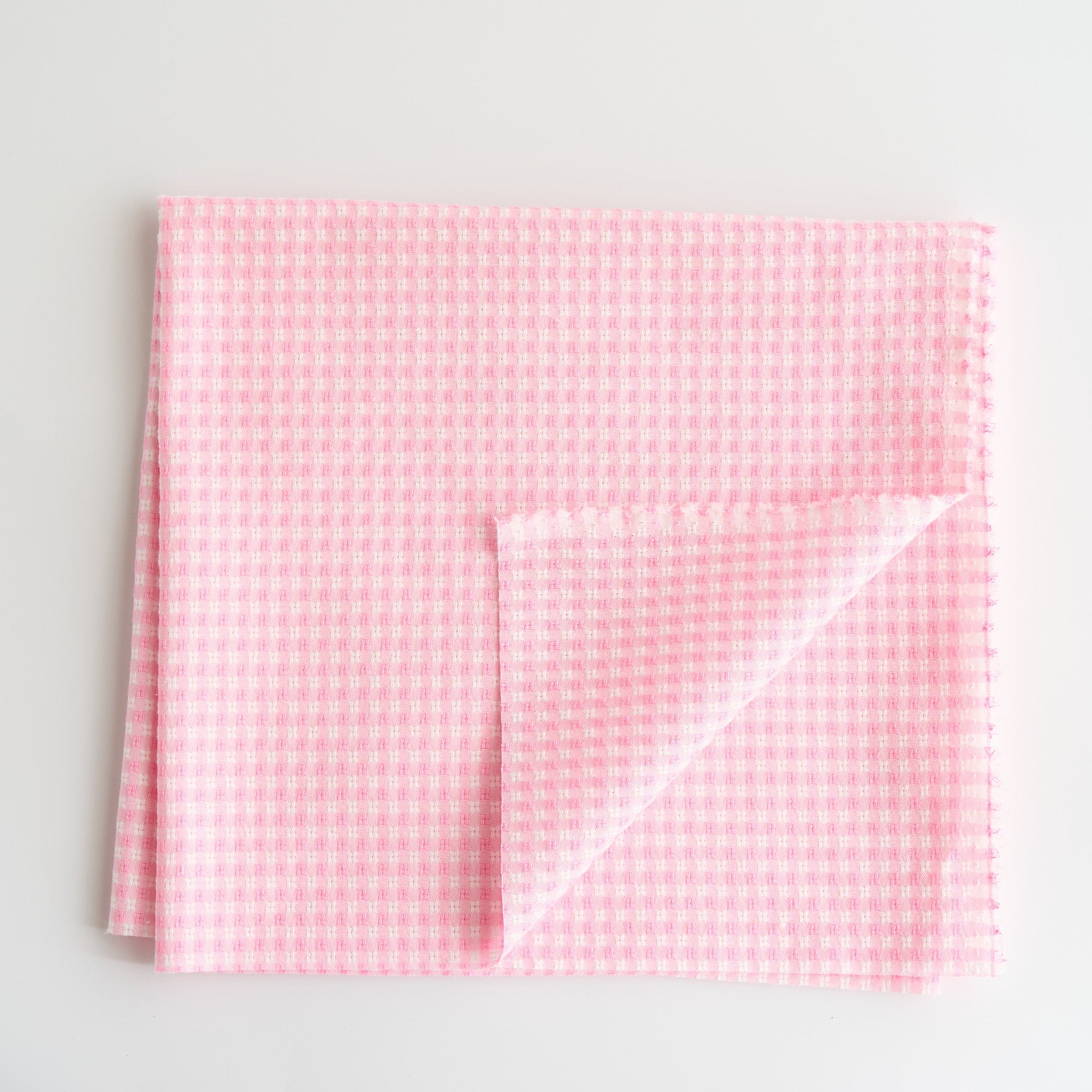 綿ポリ交織ドビーギンガムチェック#109ピンク