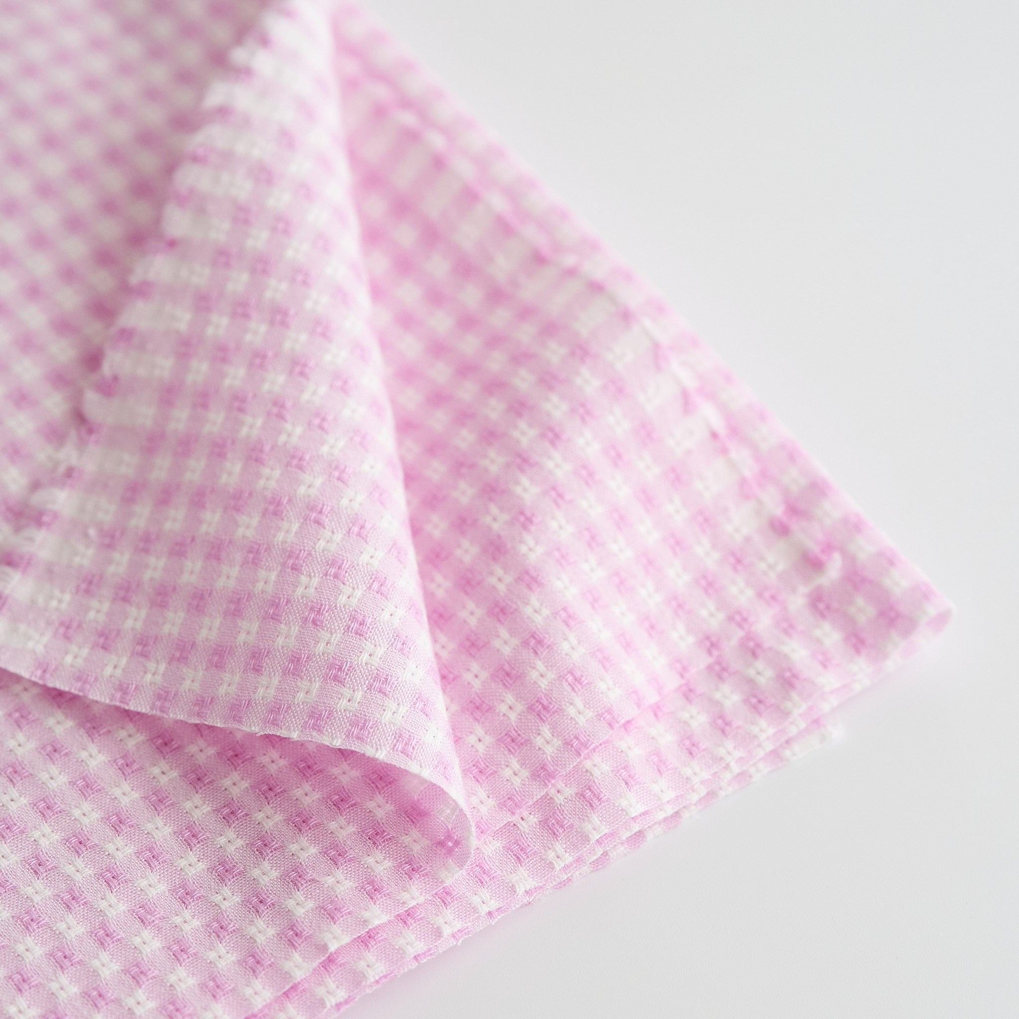 綿ポリ交織ドビーギンガムチェック#123ペールラベンダー