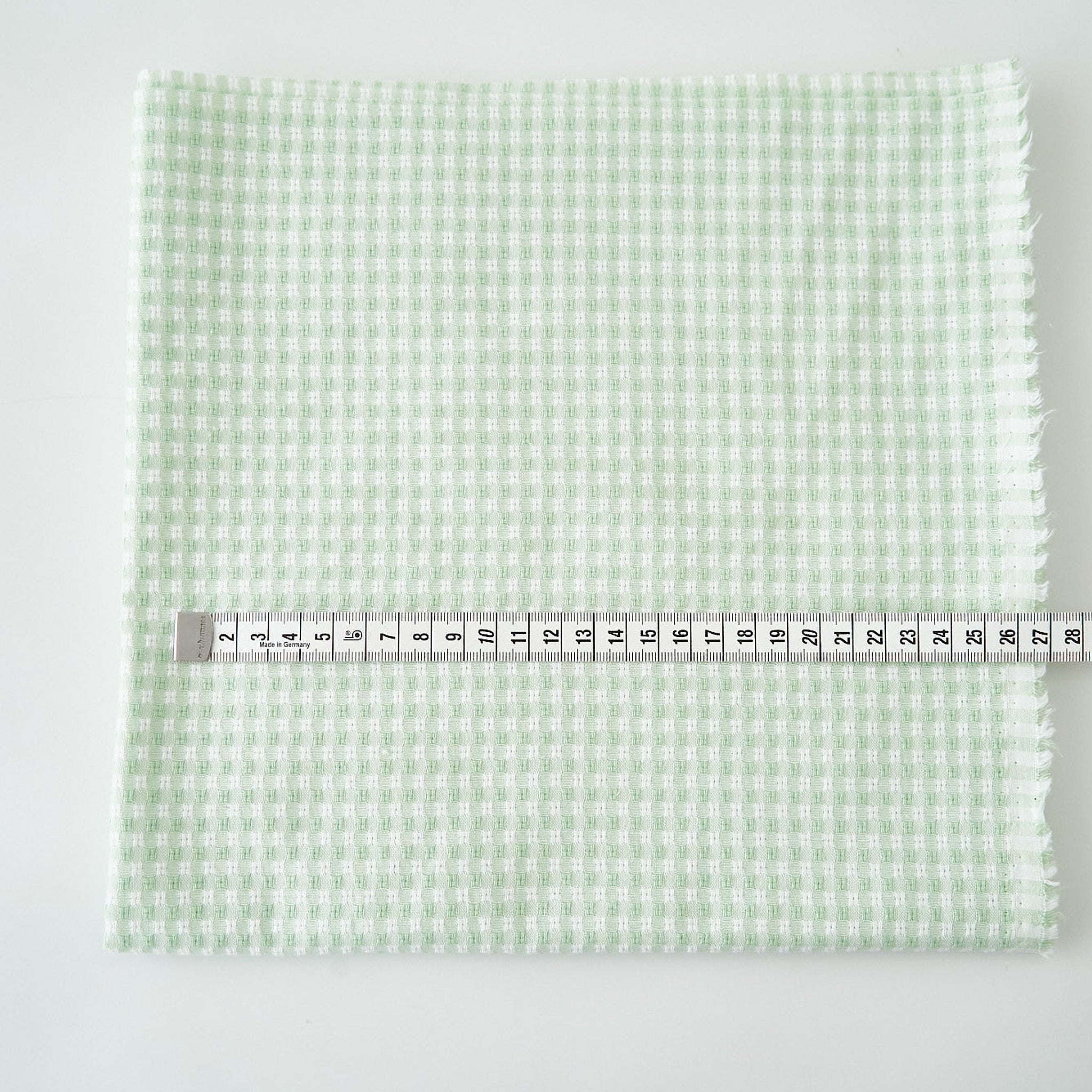 綿ポリ交織ドビーギンガムチェック#126スプリンググリーン