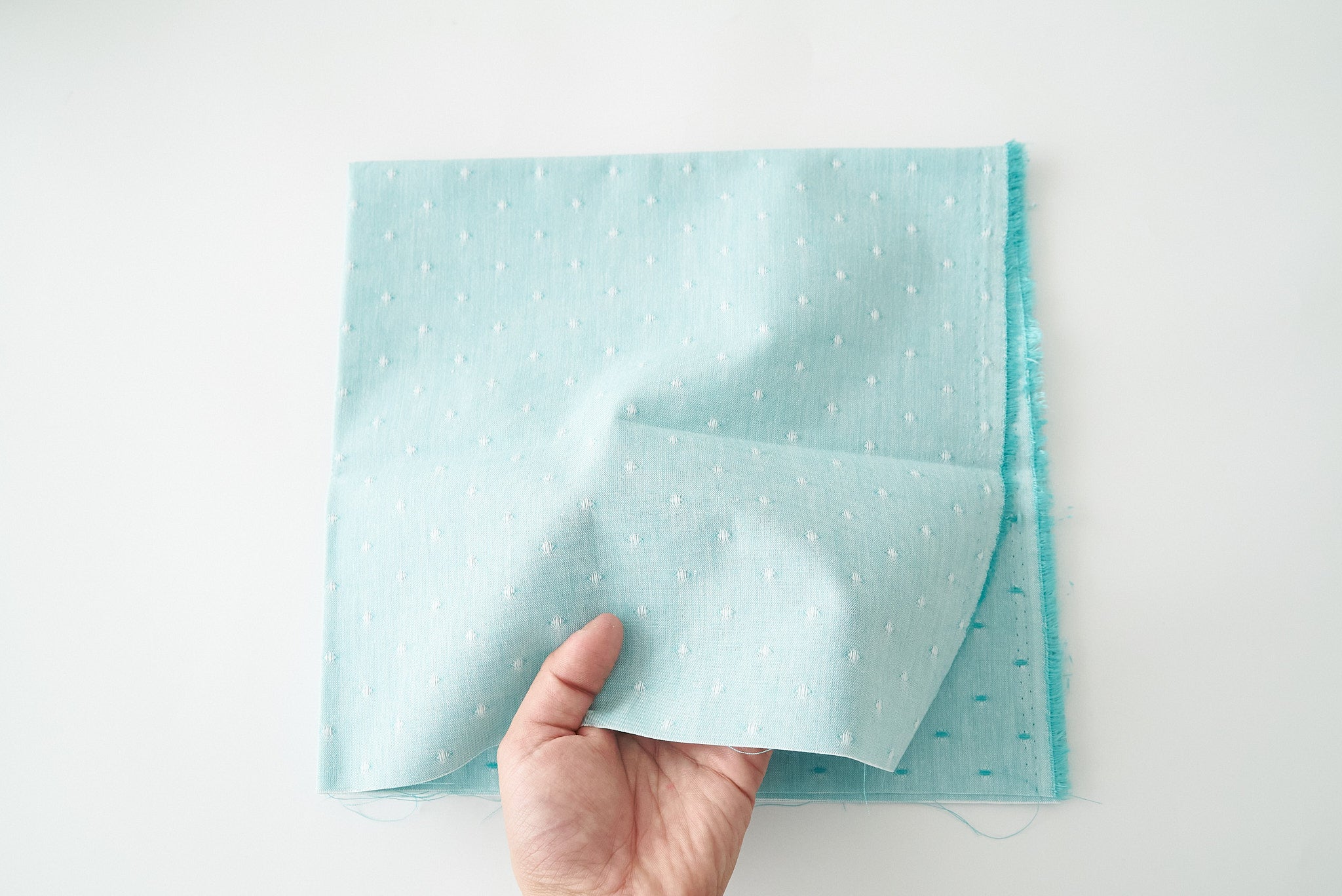 綿ポリソフトダンガリー織ドット#105 ミントグリーン