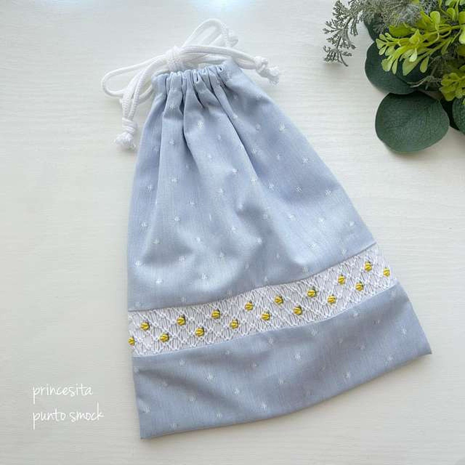 綿ポリソフトダンガリー織ドット#106 マリンブルー