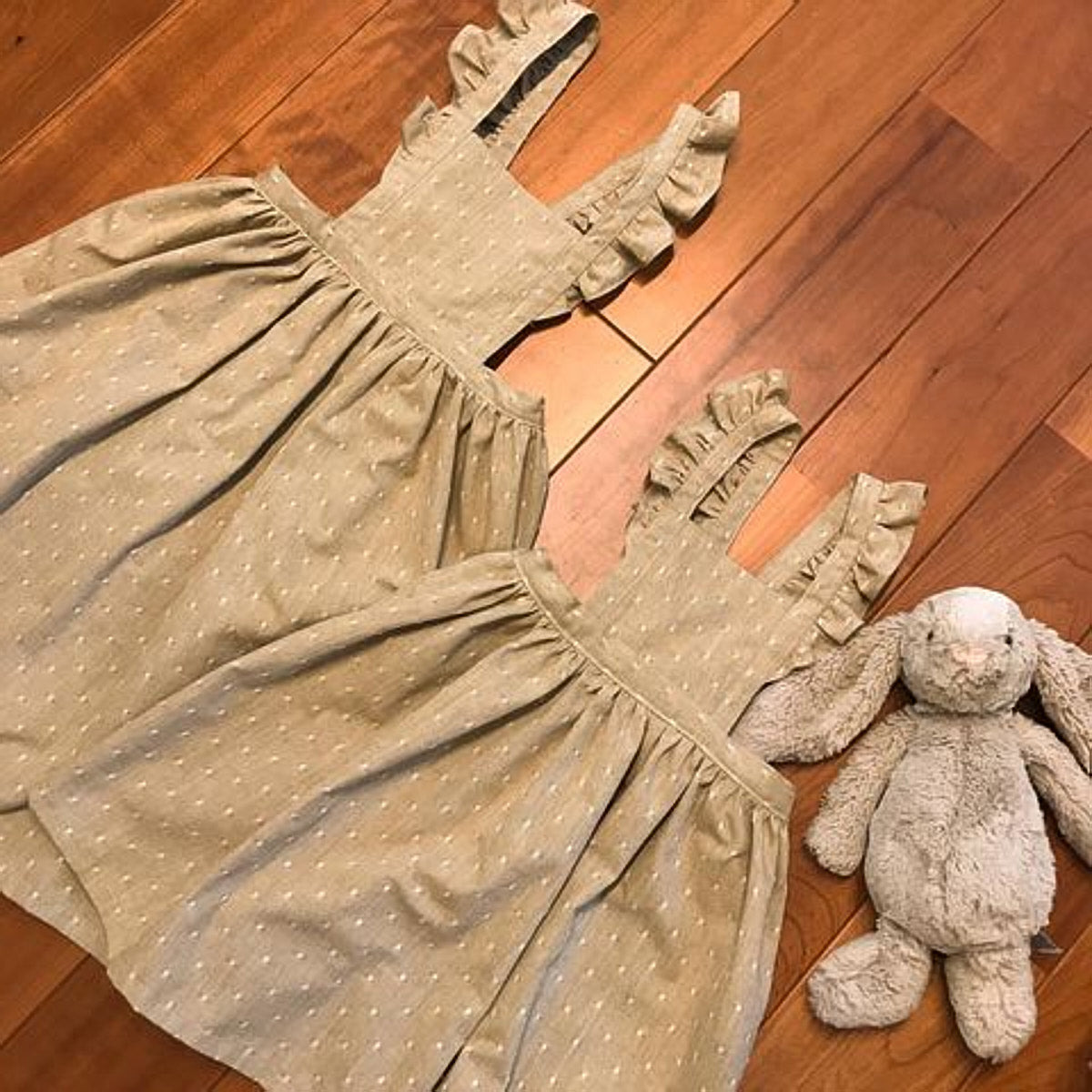 綿ポリソフトダンガリー織ドット#C カフェオレ