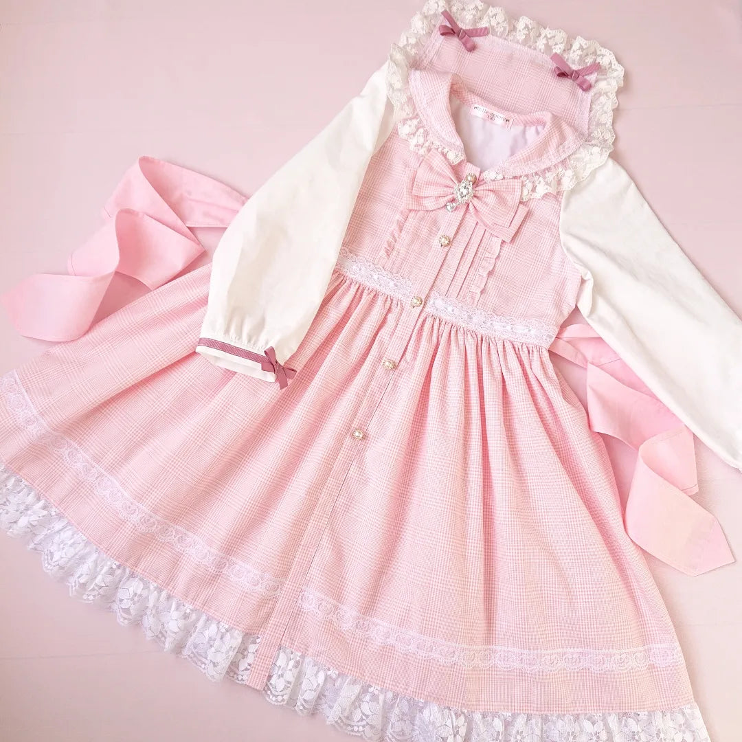 綿ポリ ソフトダンガリー グレンチェック ワンピース Instagram作品例 CmfPh7ahVqX 1 8000-15-j#カラー_#J ピンク