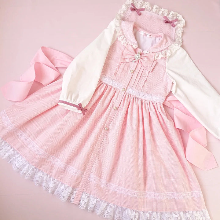 綿ポリ ソフトダンガリー グレンチェック ワンピース Instagram作品例 CmfPh7ahVqX 1 8000-15-j#カラー_#J ピンク