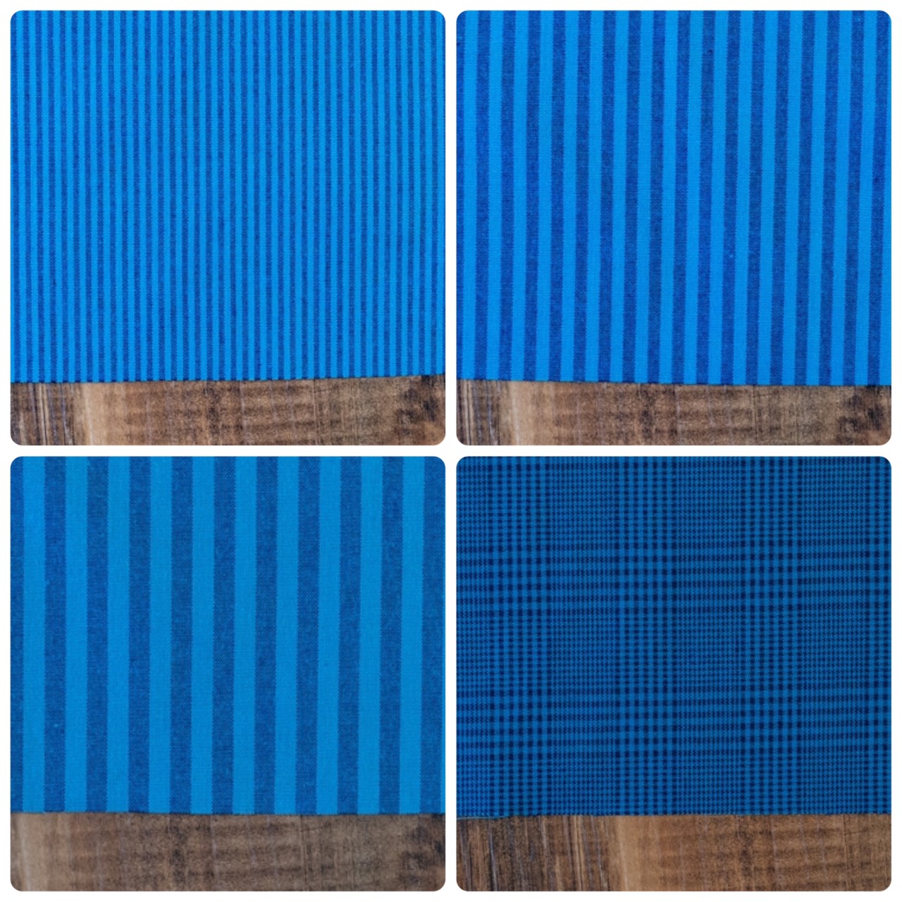 藍染風 綿ポリダンガリー 全柄サンプル 20cm×25cm 交織 平織【商用可能