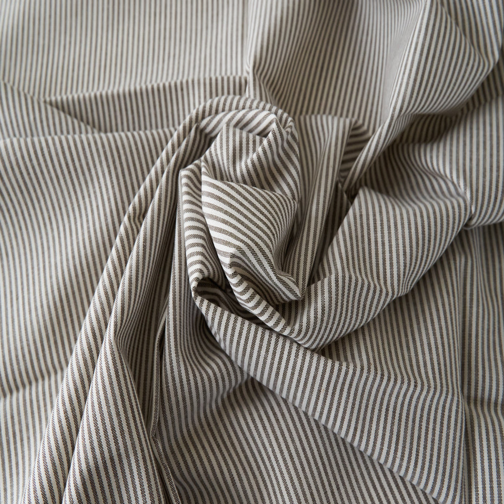 コットンダンガリー1.5mmストライプ#Eモカ